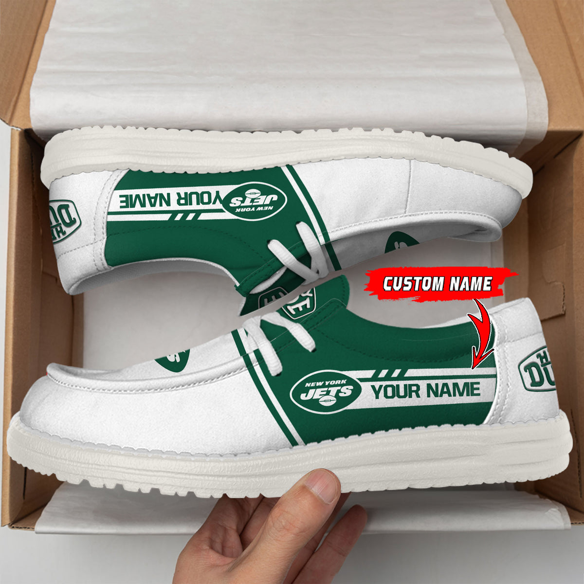 Healalio New York Jets Lace Up Loafers 2026