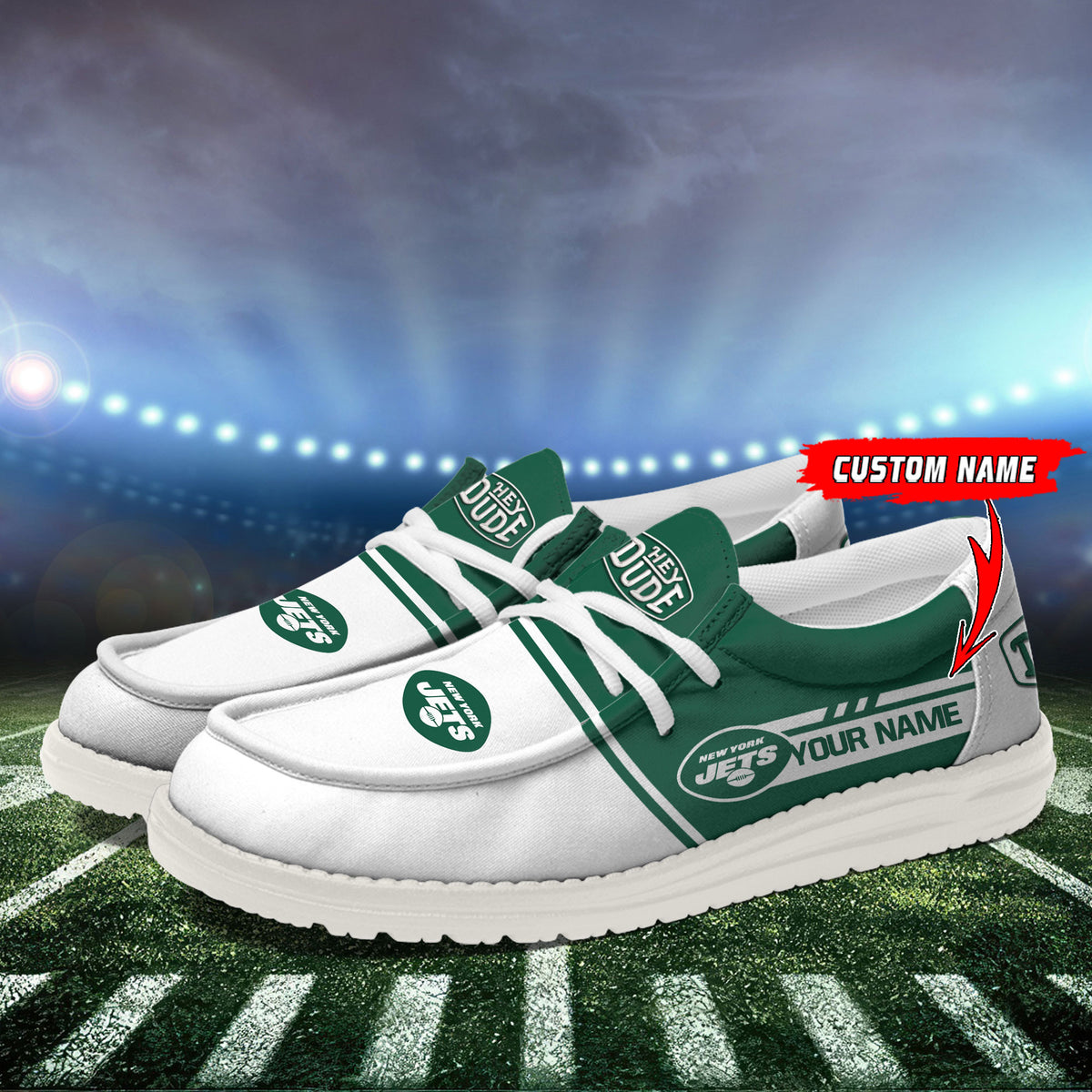 Healalio New York Jets Lace Up Loafers 2026
