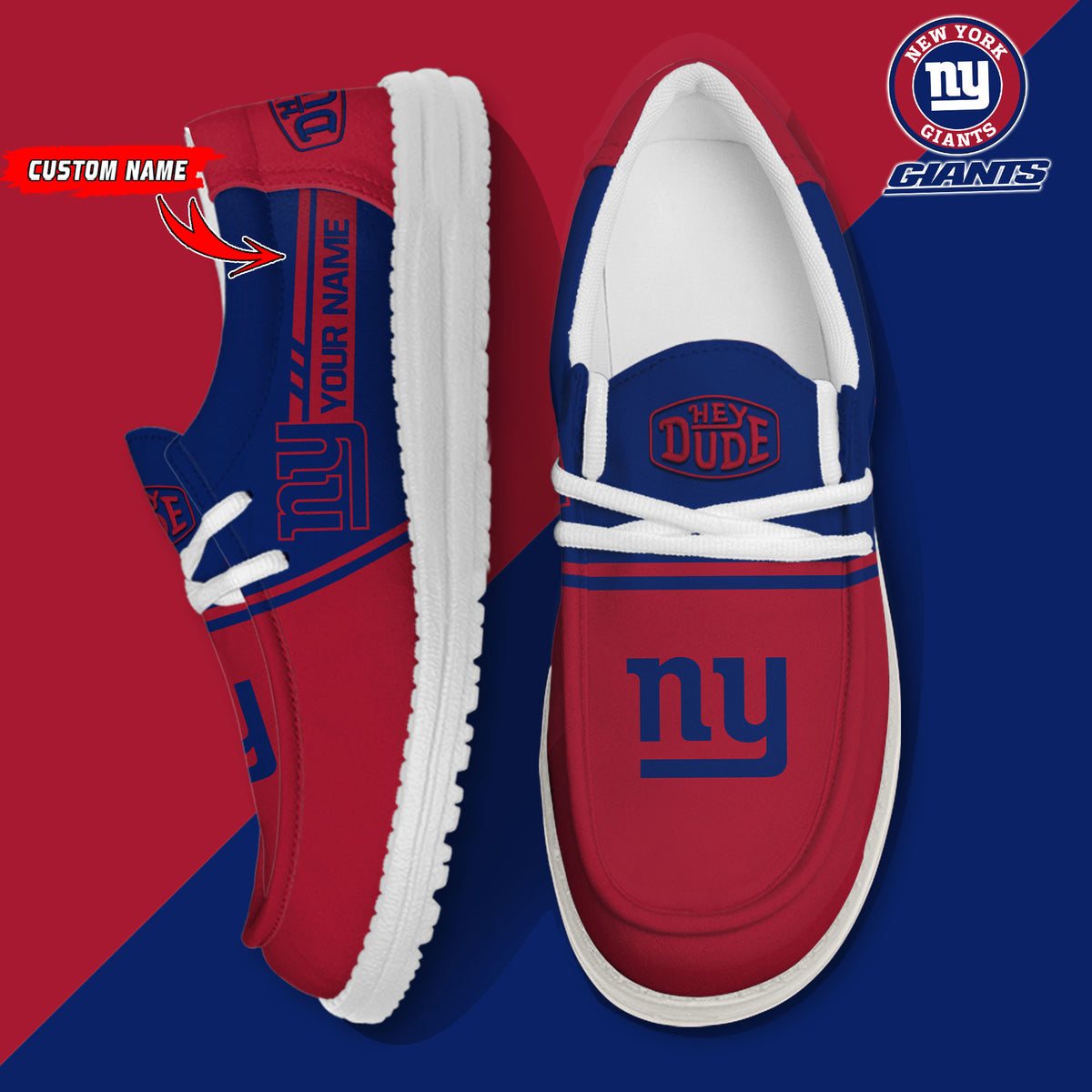 Healalio New York Giants Lace Up Loafers 2026