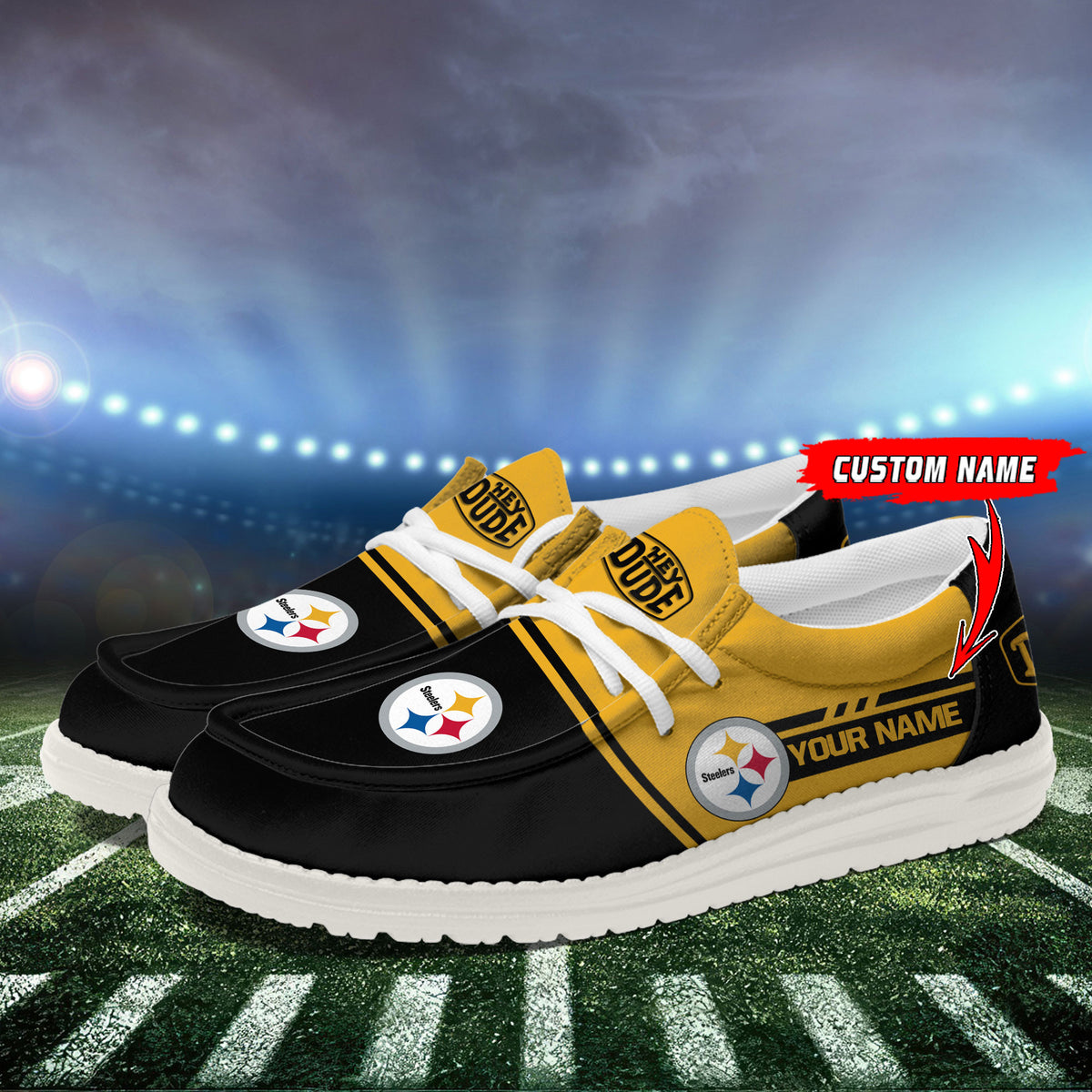 Healalio Pittsburgh Steelers Lace Up Loafers 2026