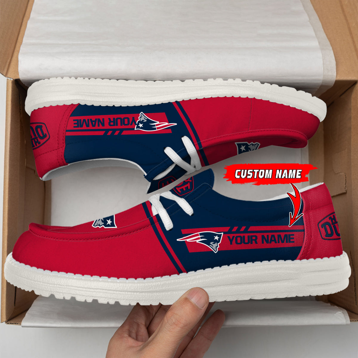 Healalio New England Patriots Lace Up Loafers 2026