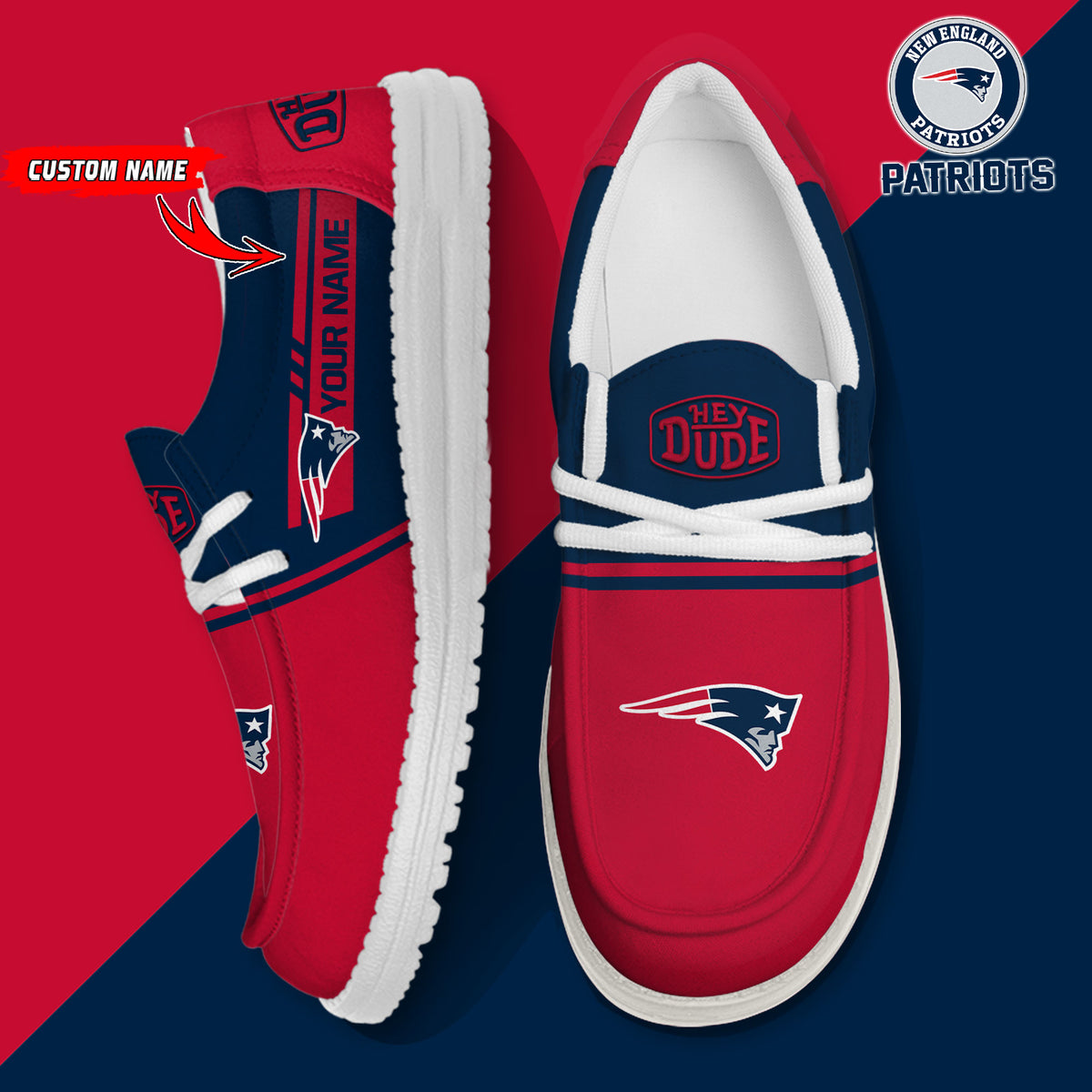 Healalio New England Patriots Lace Up Loafers 2026
