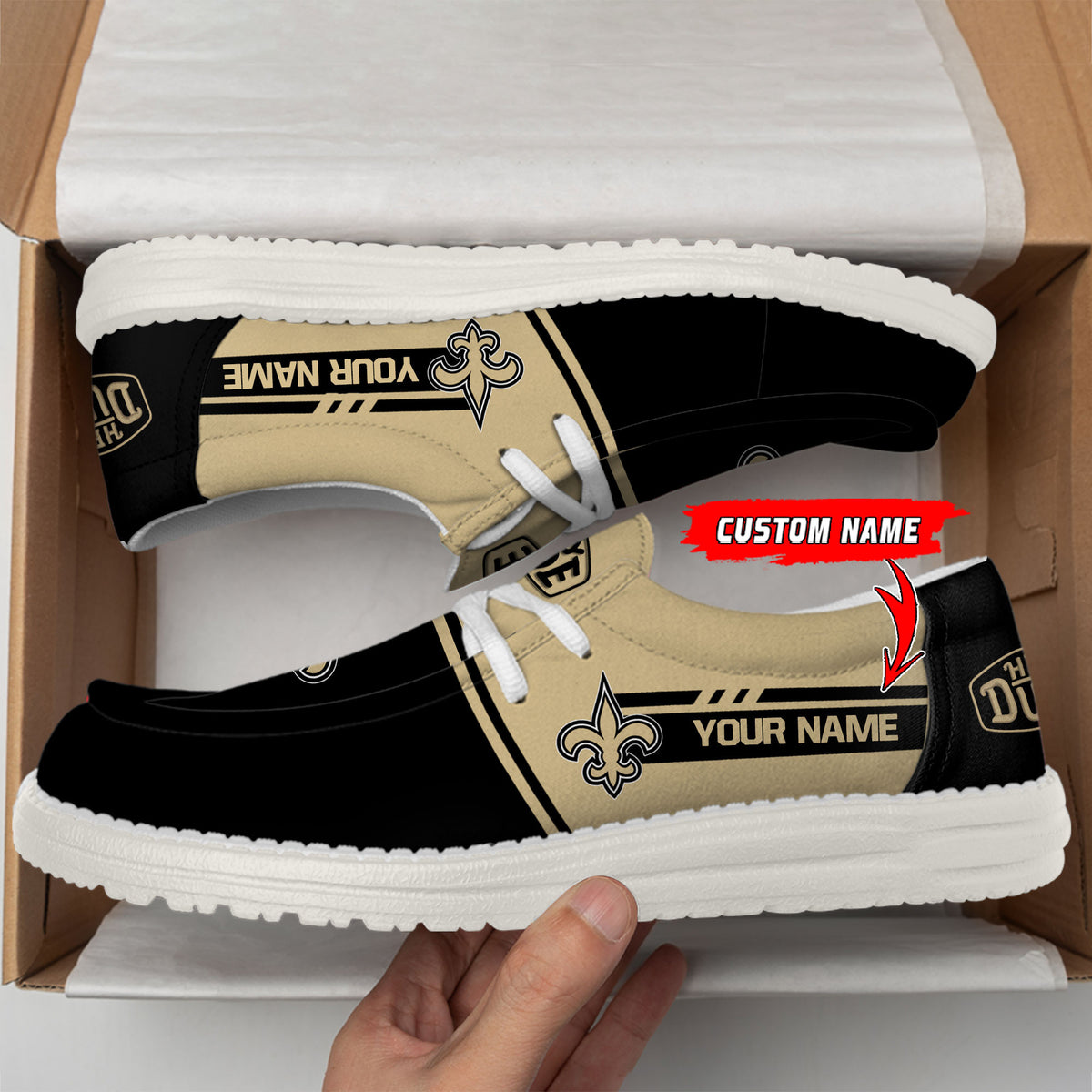 Healalio New Orleans Saints Lace Up Loafers 2026