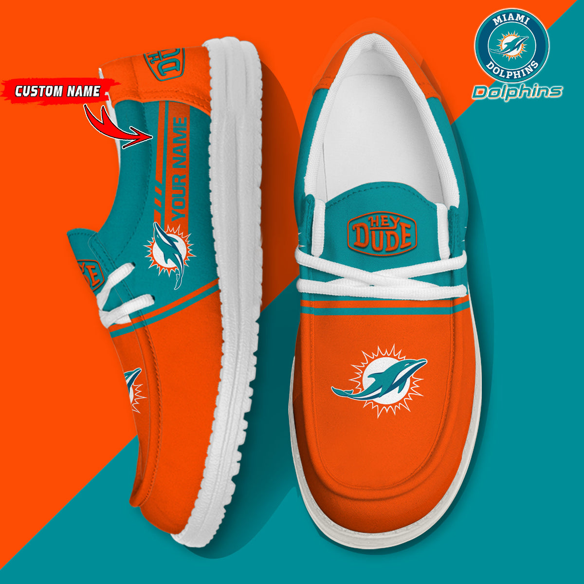 Healalio Miami Dolphins Lace Up Loafers 2026