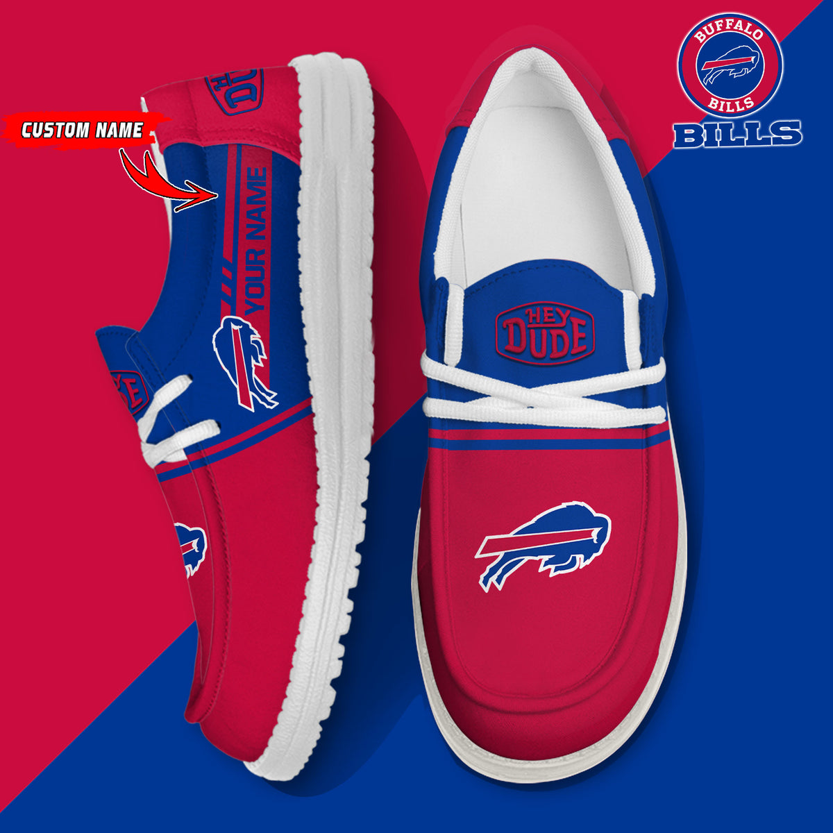 Healalio Buffalo Bills Lace Up Loafers 2026