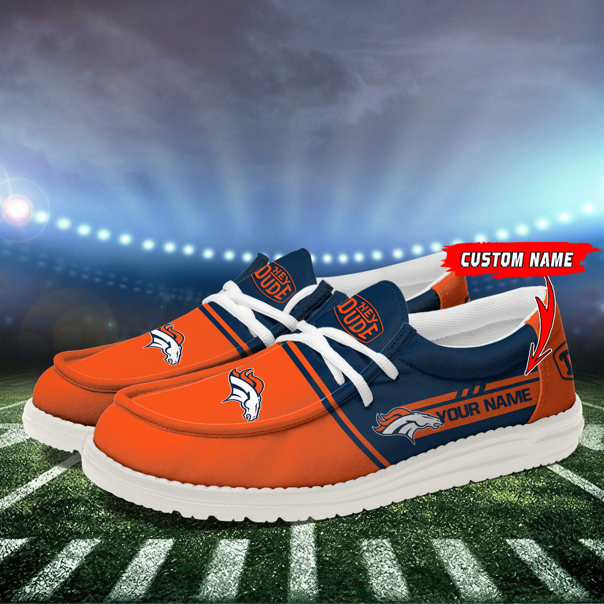Healalio Denver Broncos Lace Up Loafers 2026