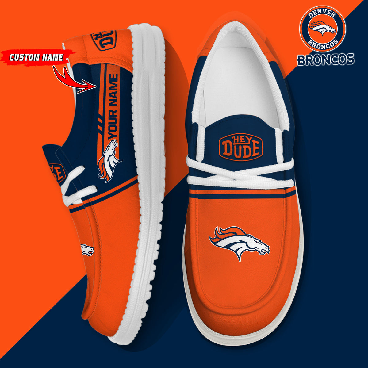 Healalio Denver Broncos Lace Up Loafers 2026