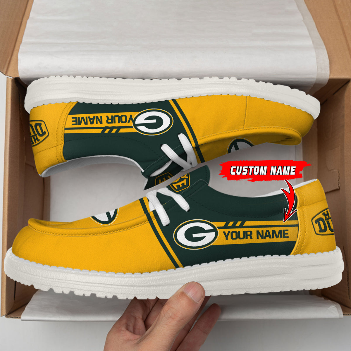 Healalio Green Bay Packers Lace Up Loafers 2026