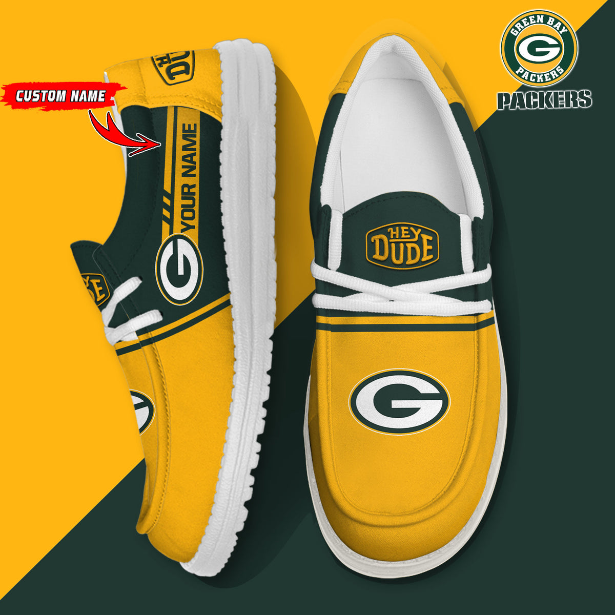 Healalio Green Bay Packers Lace Up Loafers 2026