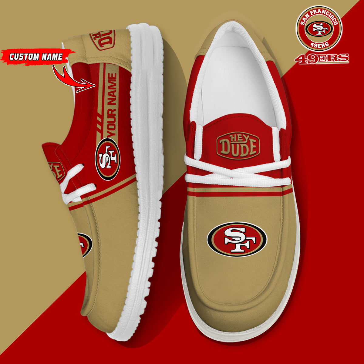 Healalio San Francisco 49ers Lace Up Loafers 2026