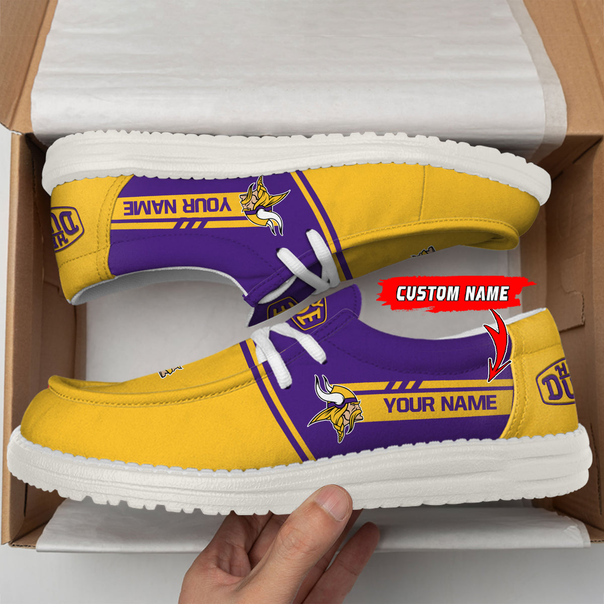 Healalio Minnesota Vikings Lace Up Loafers 2026