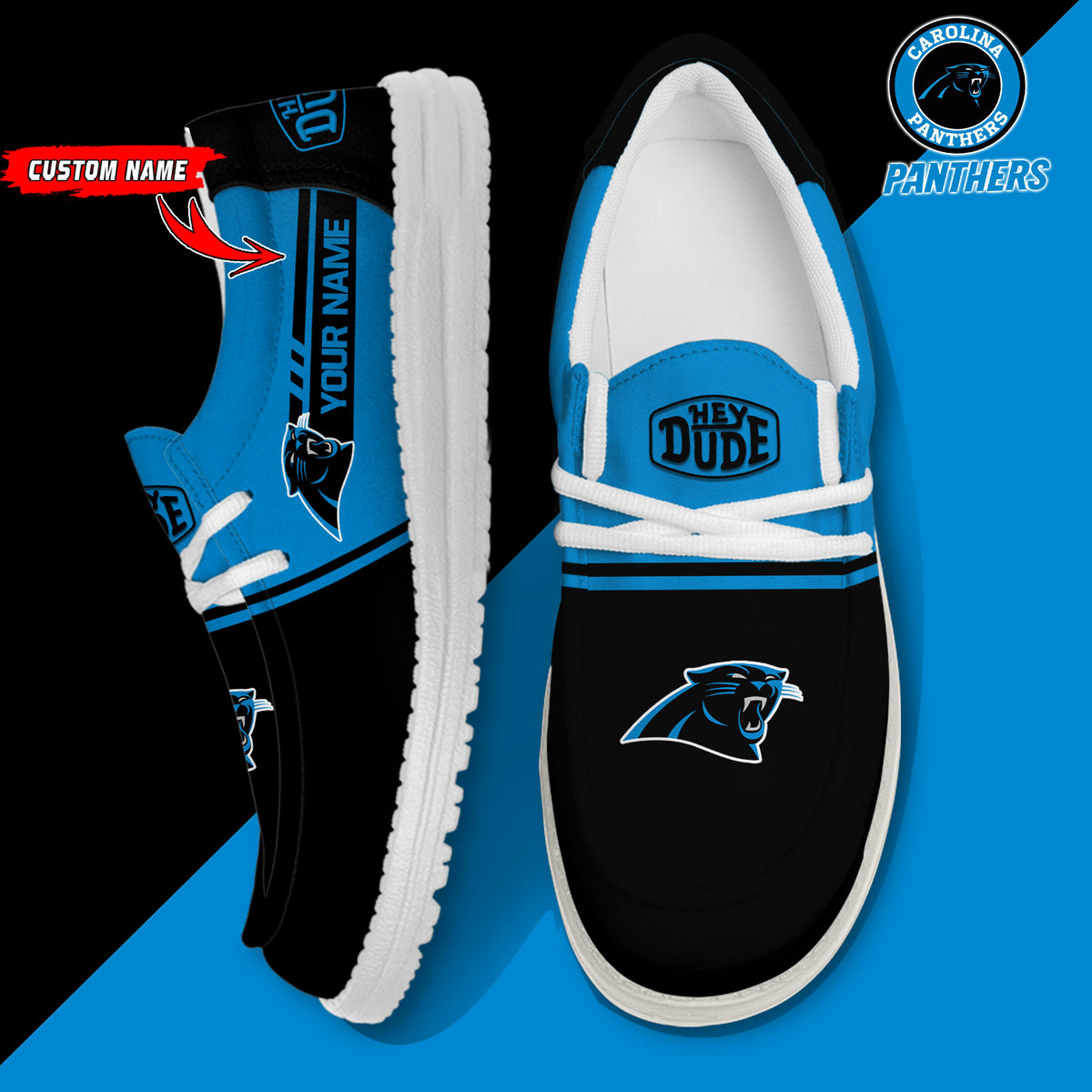 Healalio Carolina Panthers Lace Up Loafers 2026