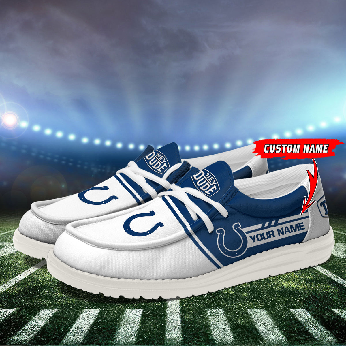 Healalio Indianapolis Colts Lace Up Loafers 2026