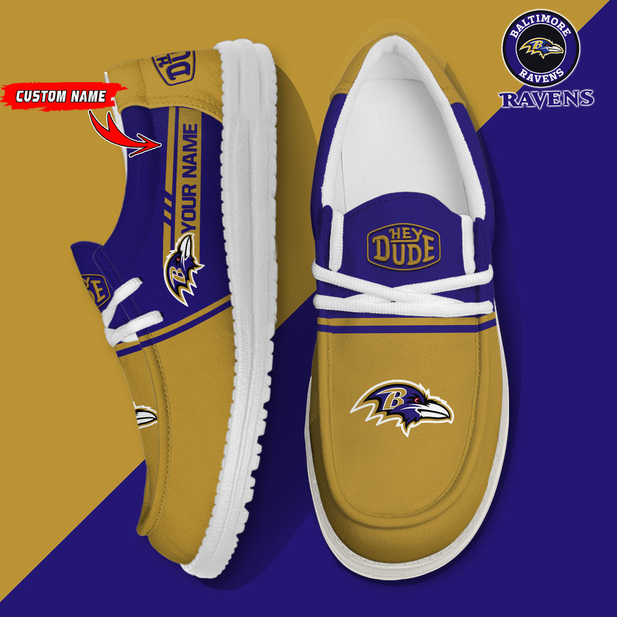 Healalio Baltimore Ravens Lace Up Loafers 2026