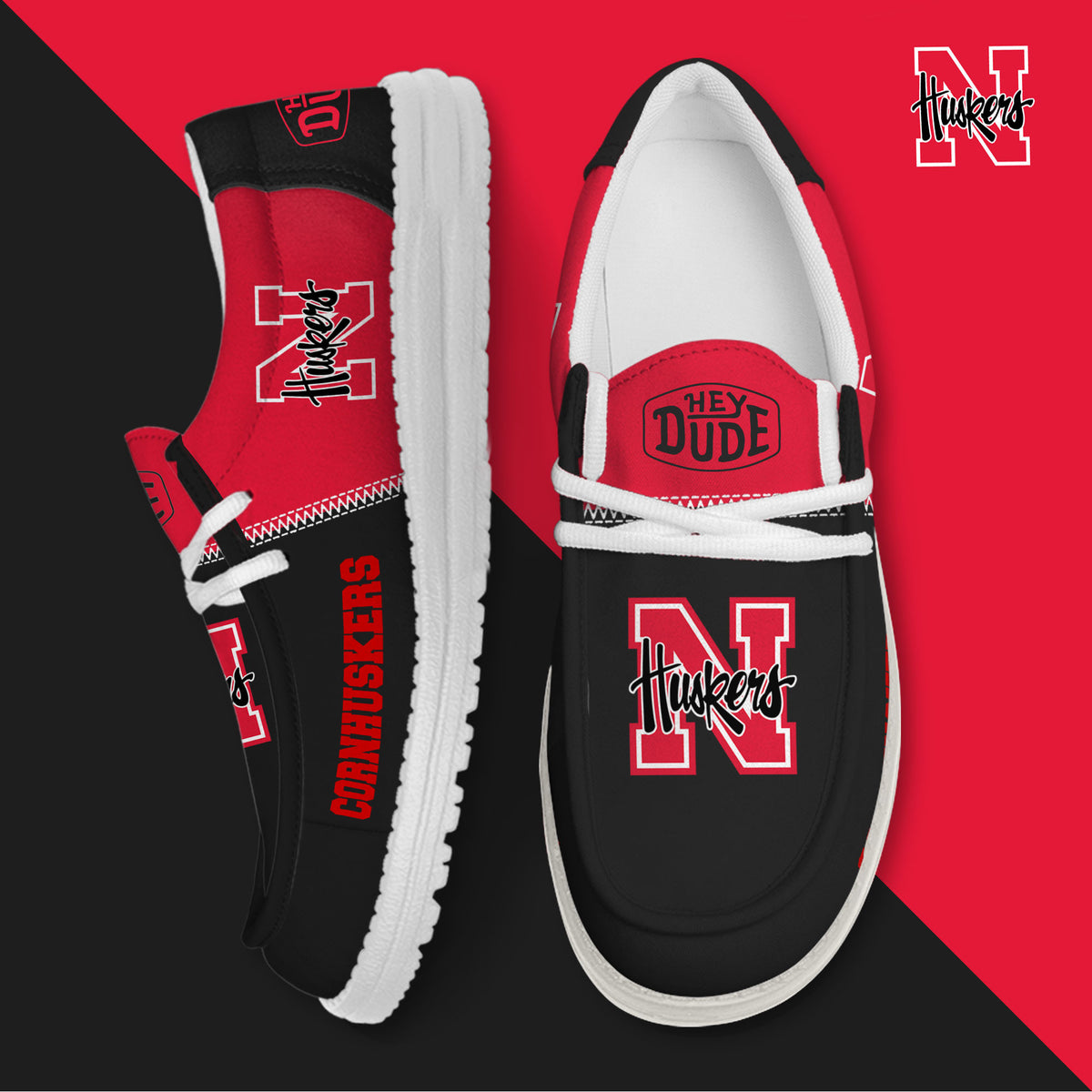 Nebraska Cornhuskers Lace Up Loafers 2026