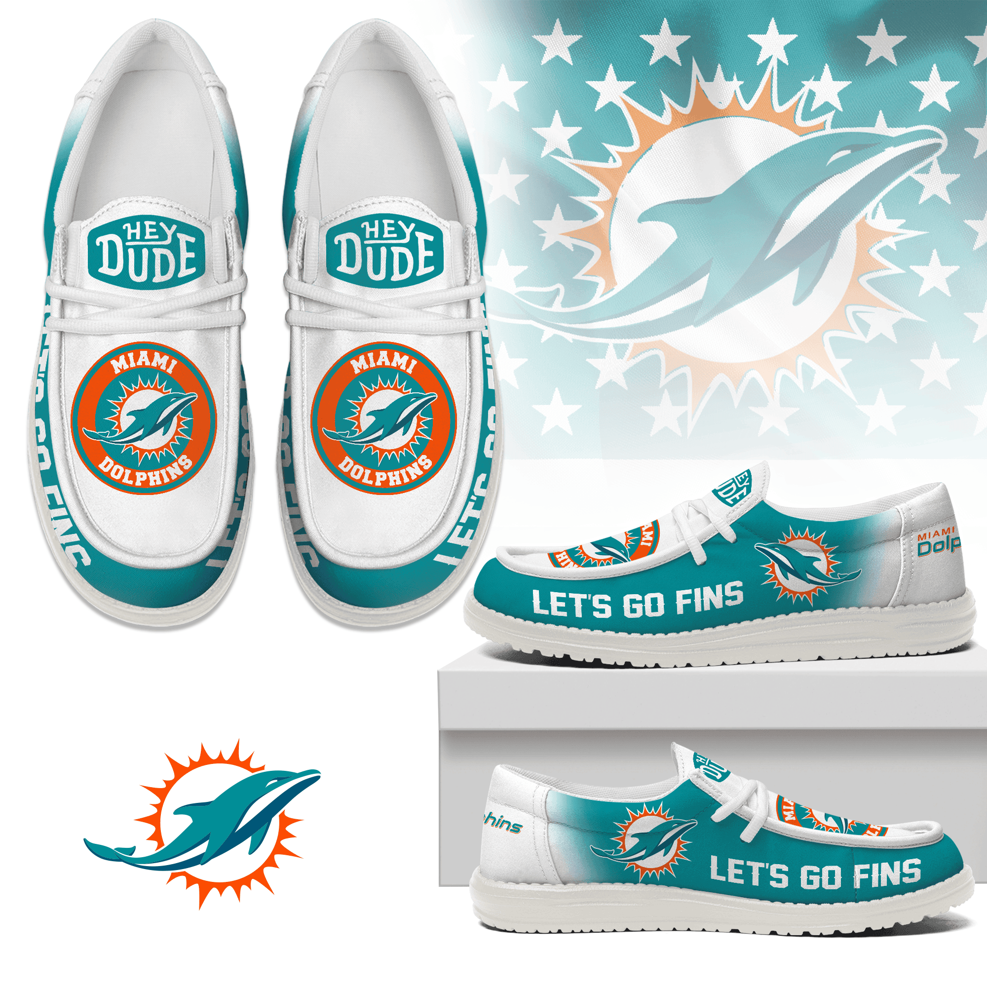 Miami Dolphins Lace Up Loafers 2026