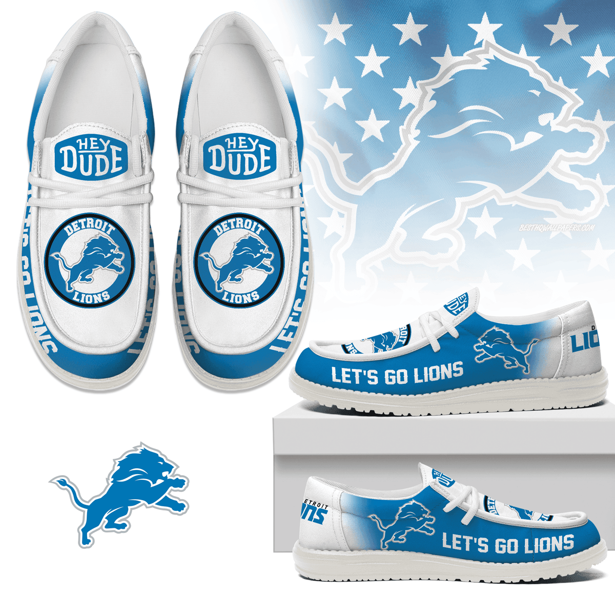 Detroit Lions Lace Up Loafers 2026