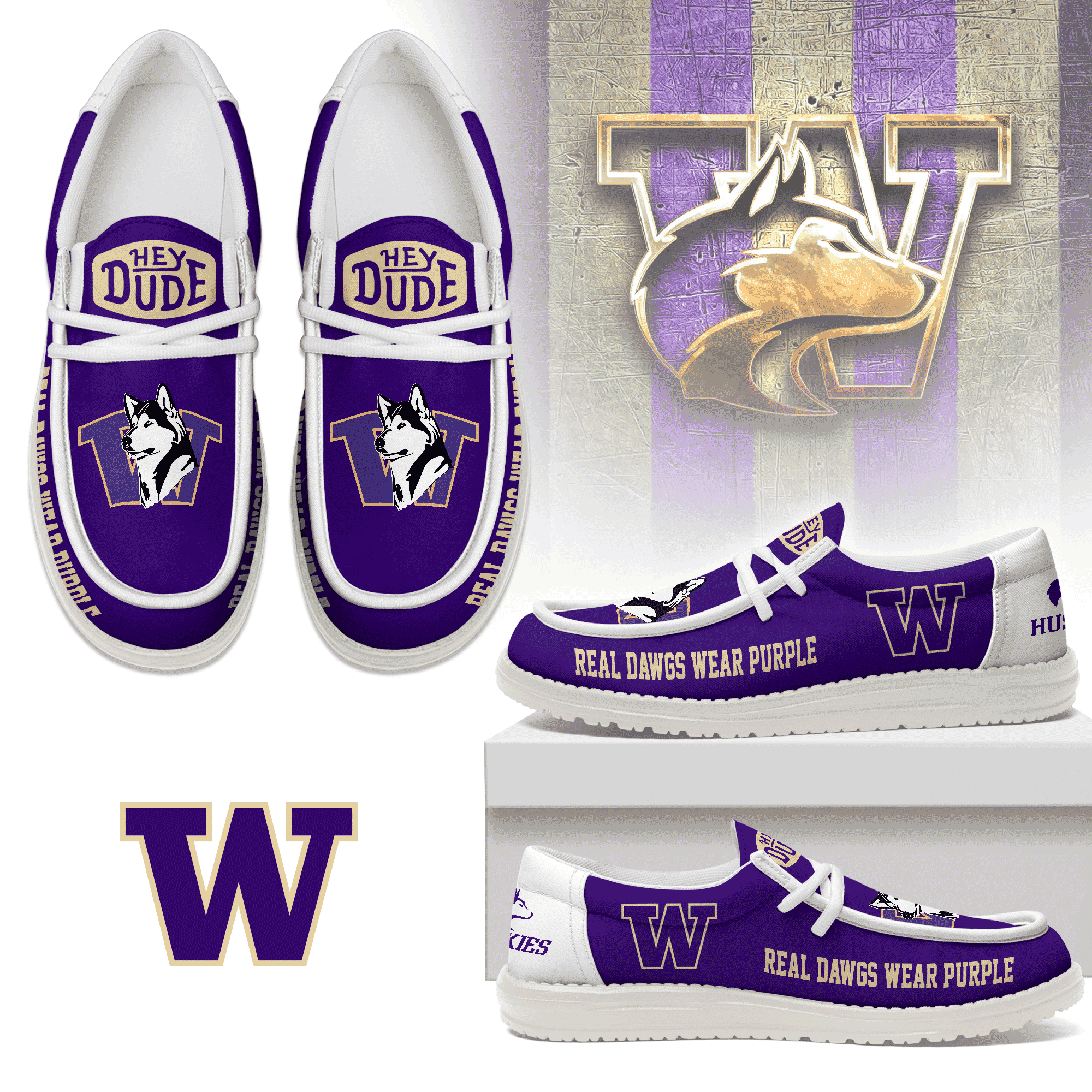Washington Huskies Lace Up Loafers 2026