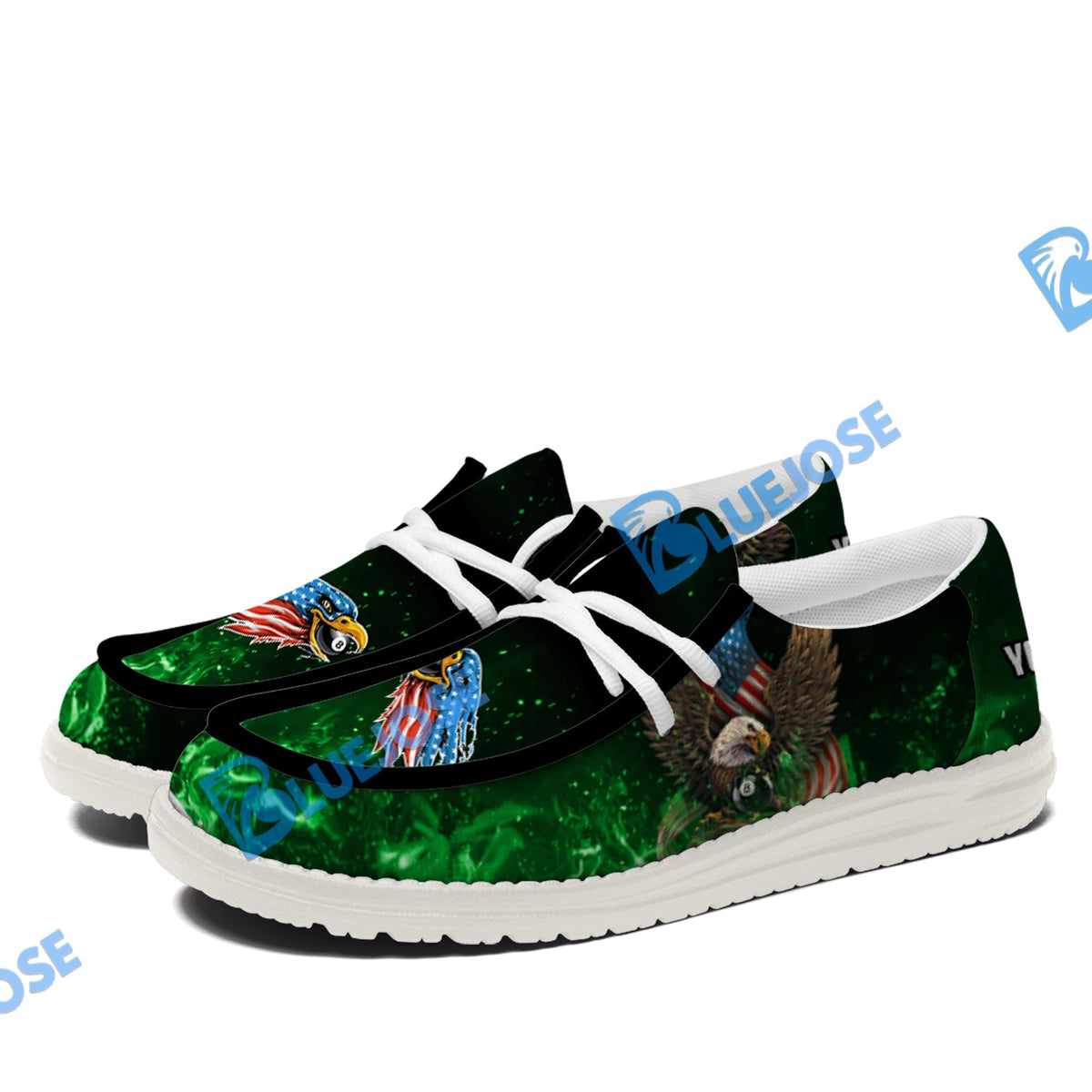 Billiards Ball 8 Eagle US Flag Lace Up Loafers 2026