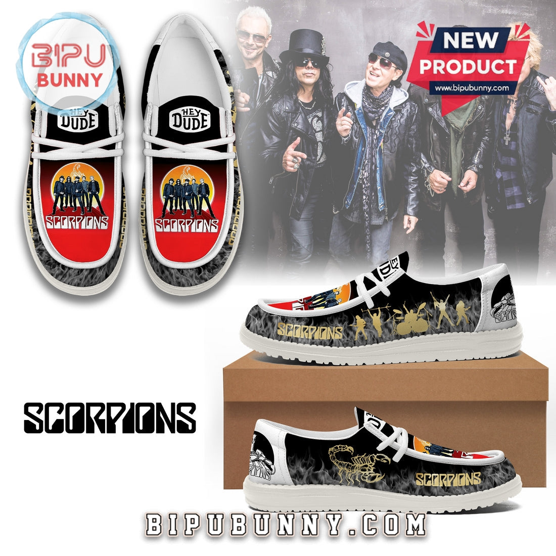 Scorpions Rock Band Lace Up Loafers 2026