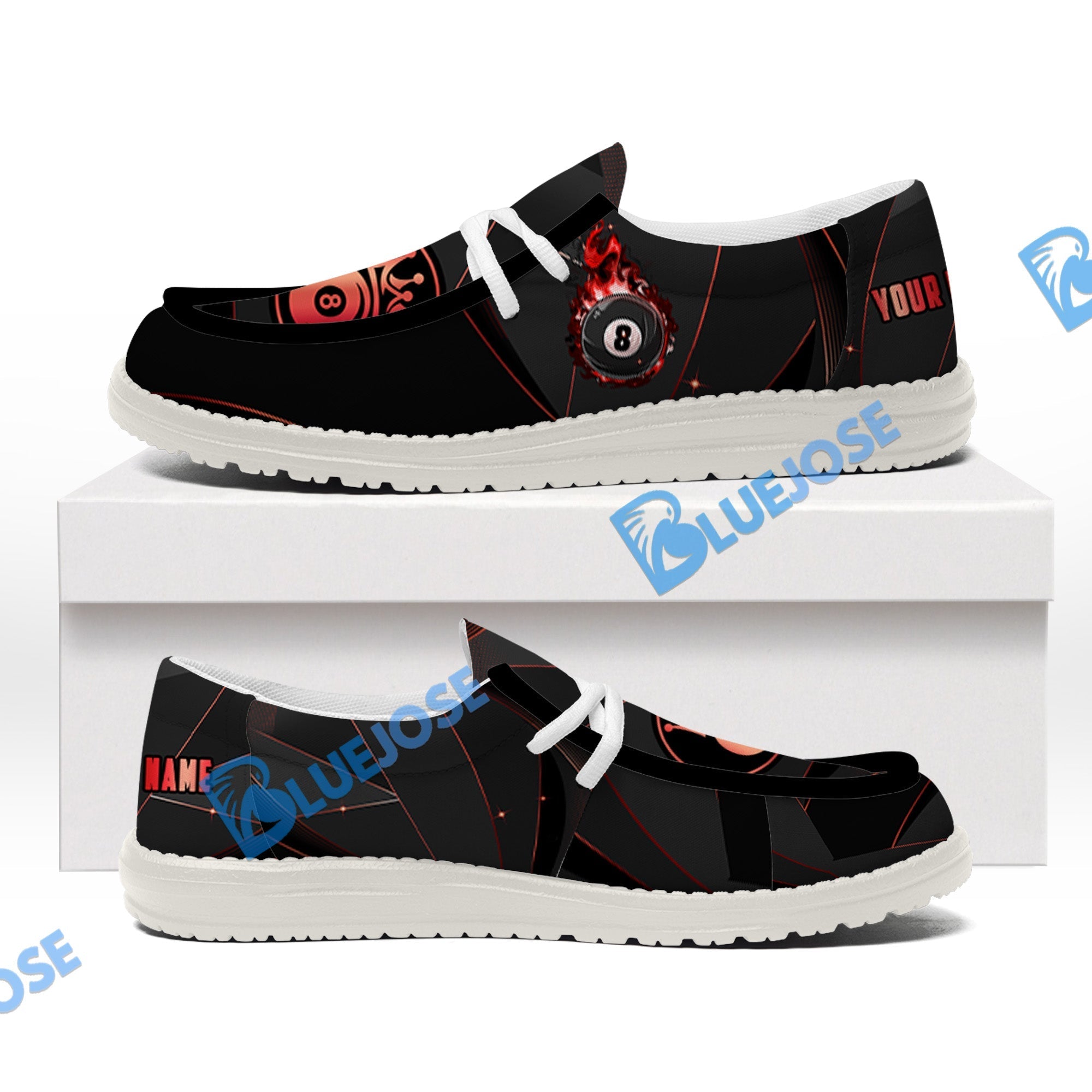 Billiards 8 Ball Flame Luxury Lace Up Loafers 2026