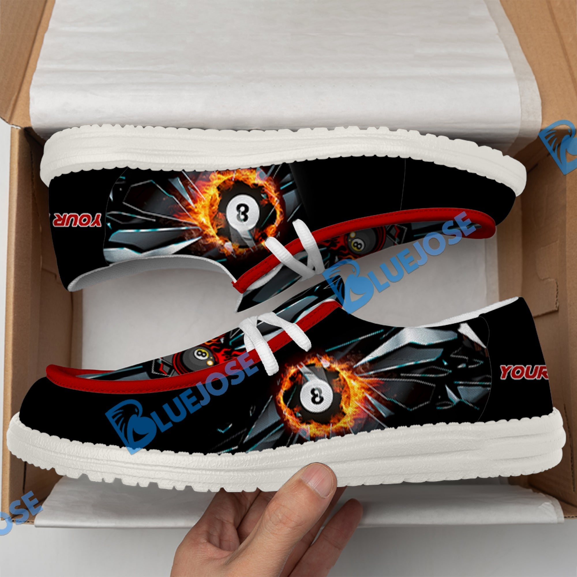 Billiards Ball 8 Fire Broken Glass Lace Up Loafers 2026
