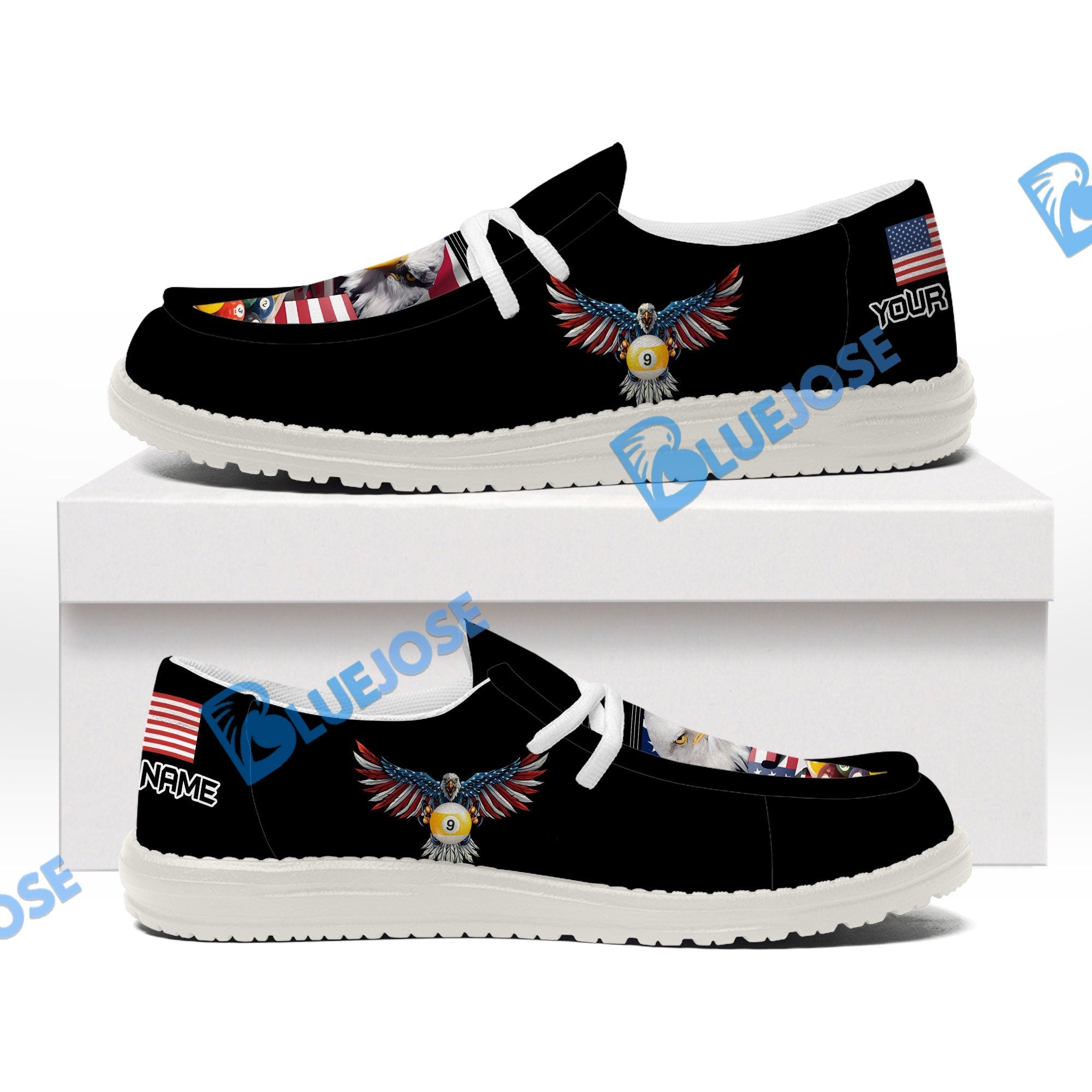 Billiards 9 Ball Rack USA Eagle Lace Up Loafers 2026