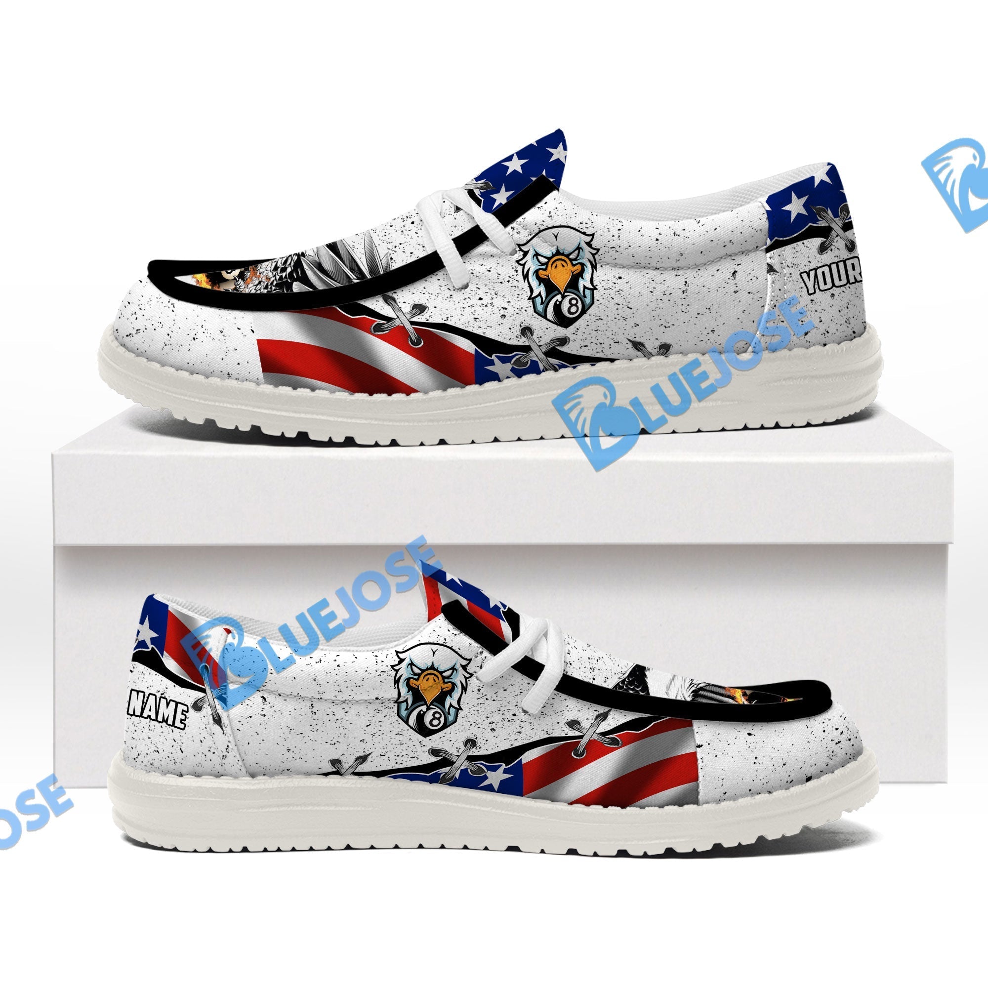 Billiards Ball 8 Flame Eagle Lace Up Loafers 2026
