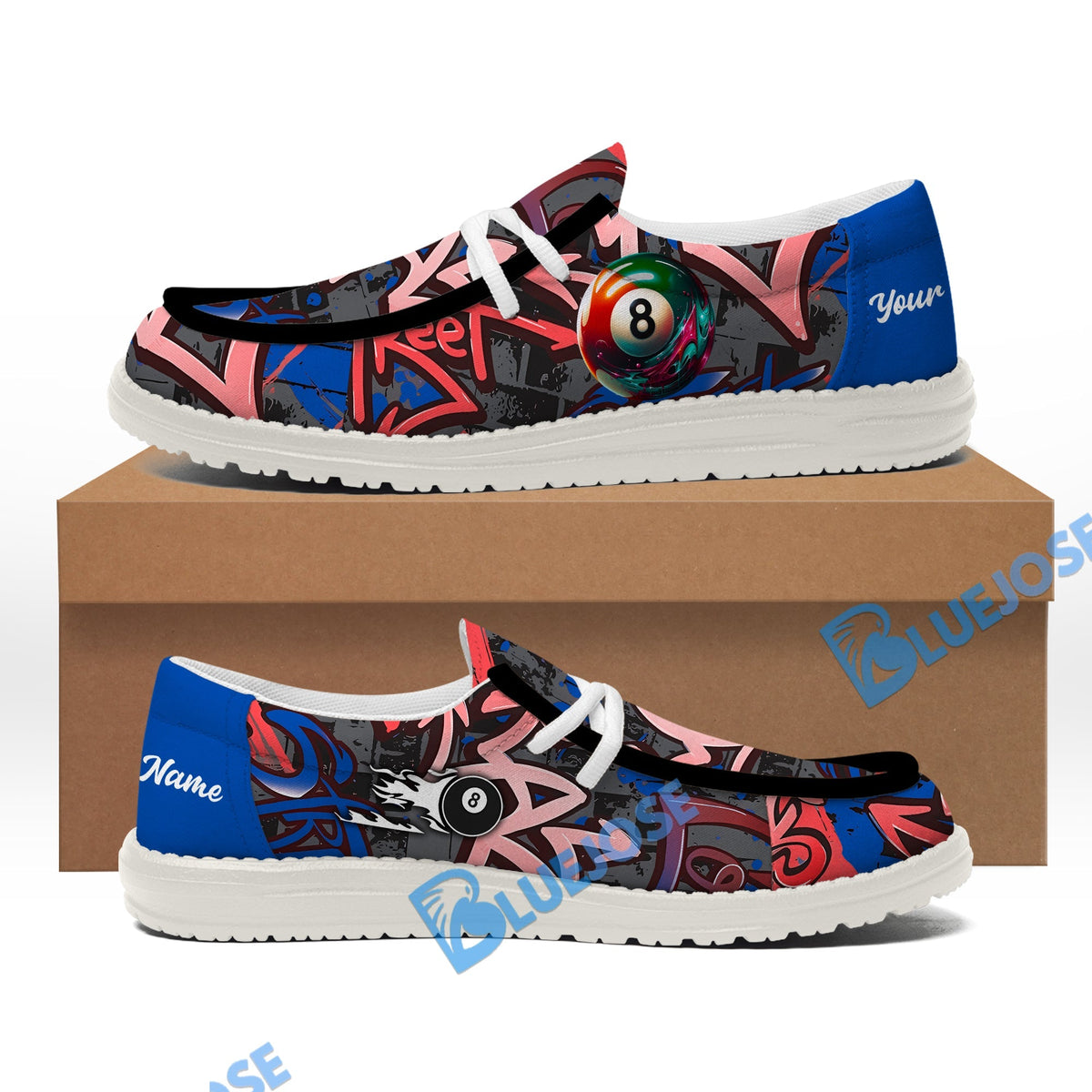Billiards Ball 8 Graffiti Street Lace Up Loafers 2026