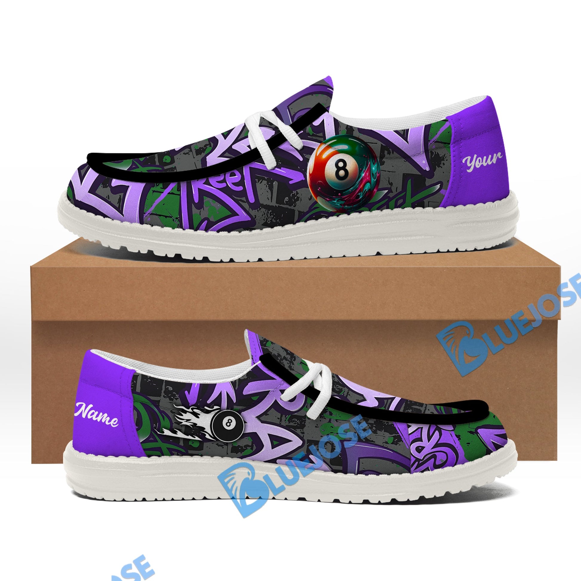 Billiards Ball 8 Graffiti Street Lace Up Loafers 2026