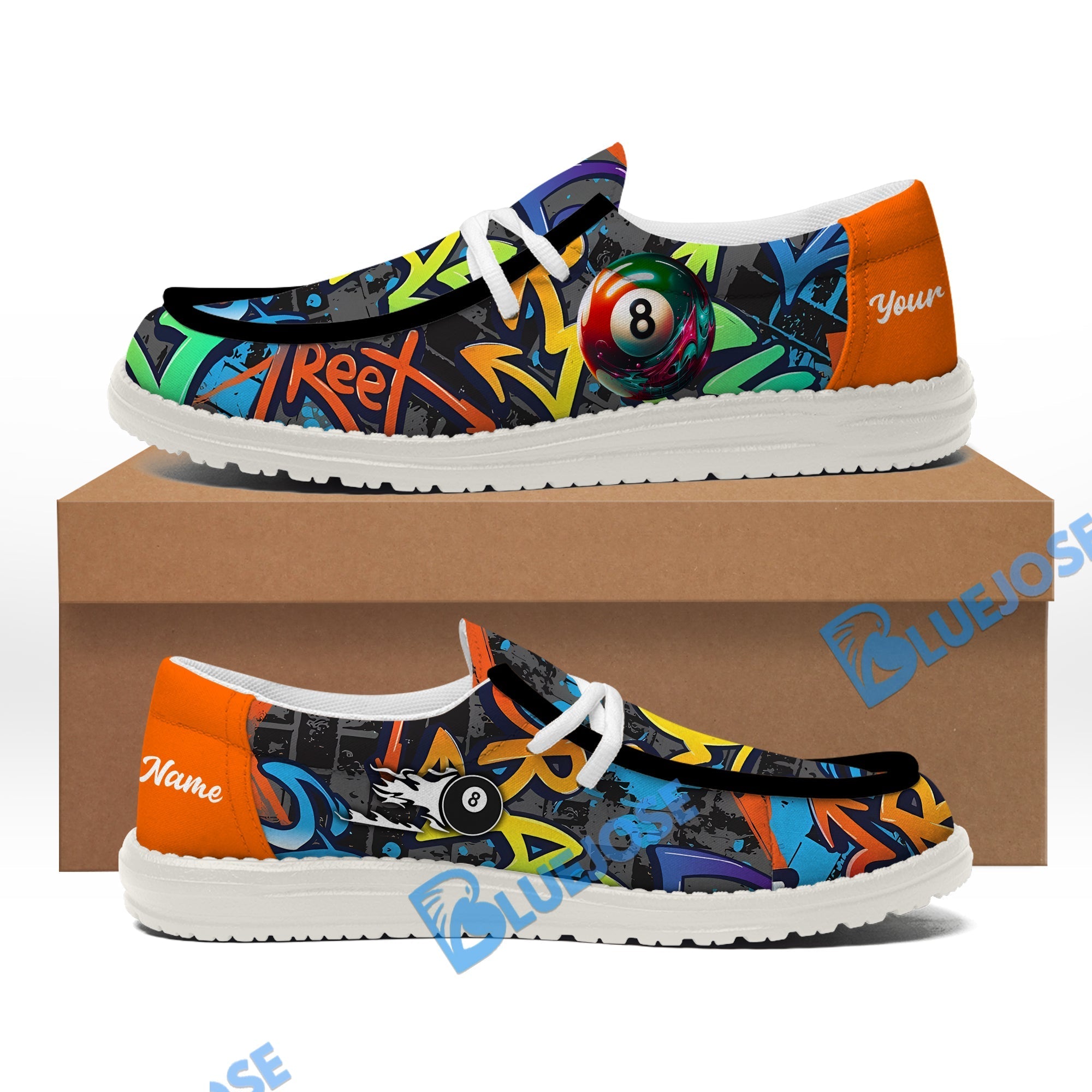Billiards Ball 8 Graffiti Street Lace Up Loafers 2026