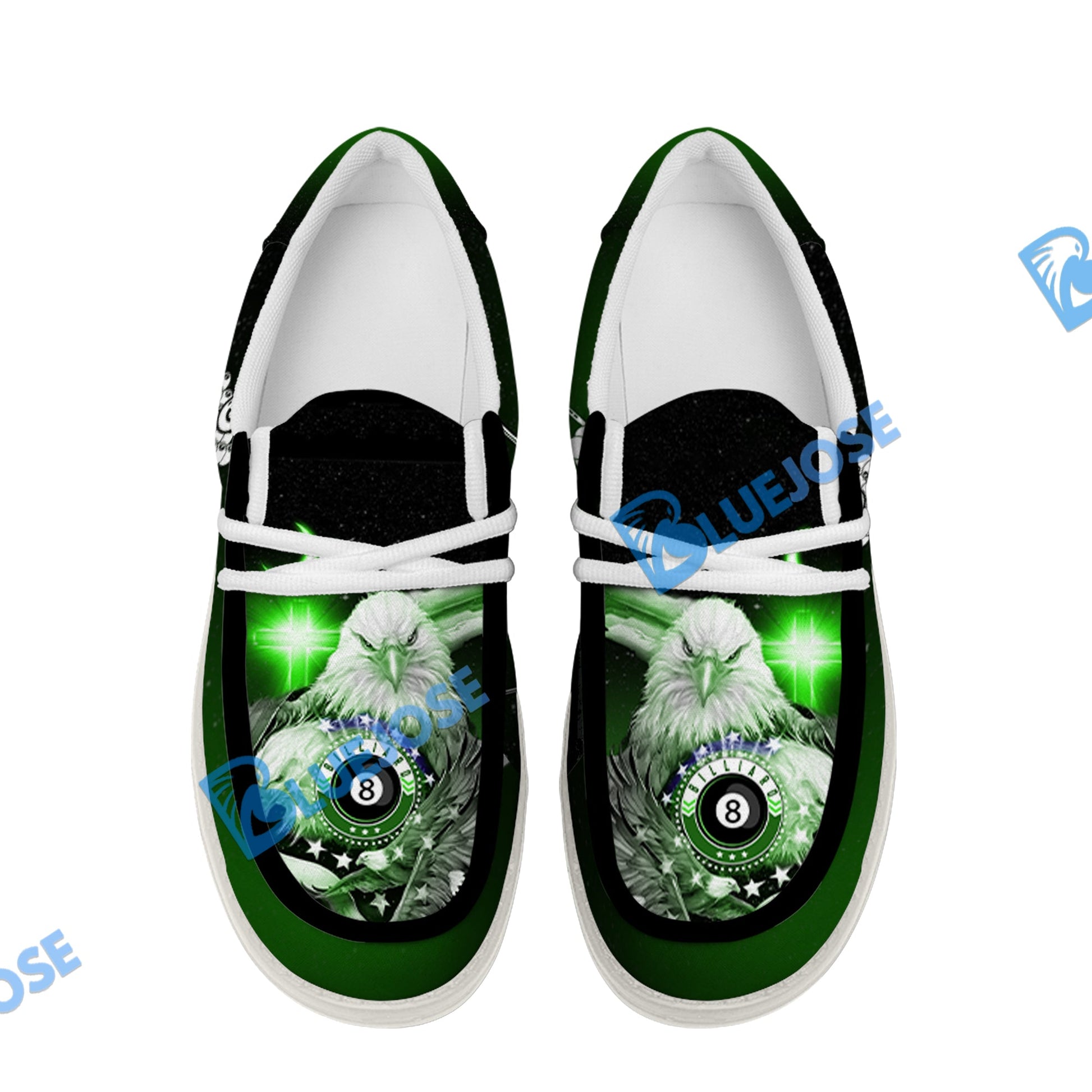 Billiards Ball 8 Cross Eagle American Flag  Lace Up Loafers 2026