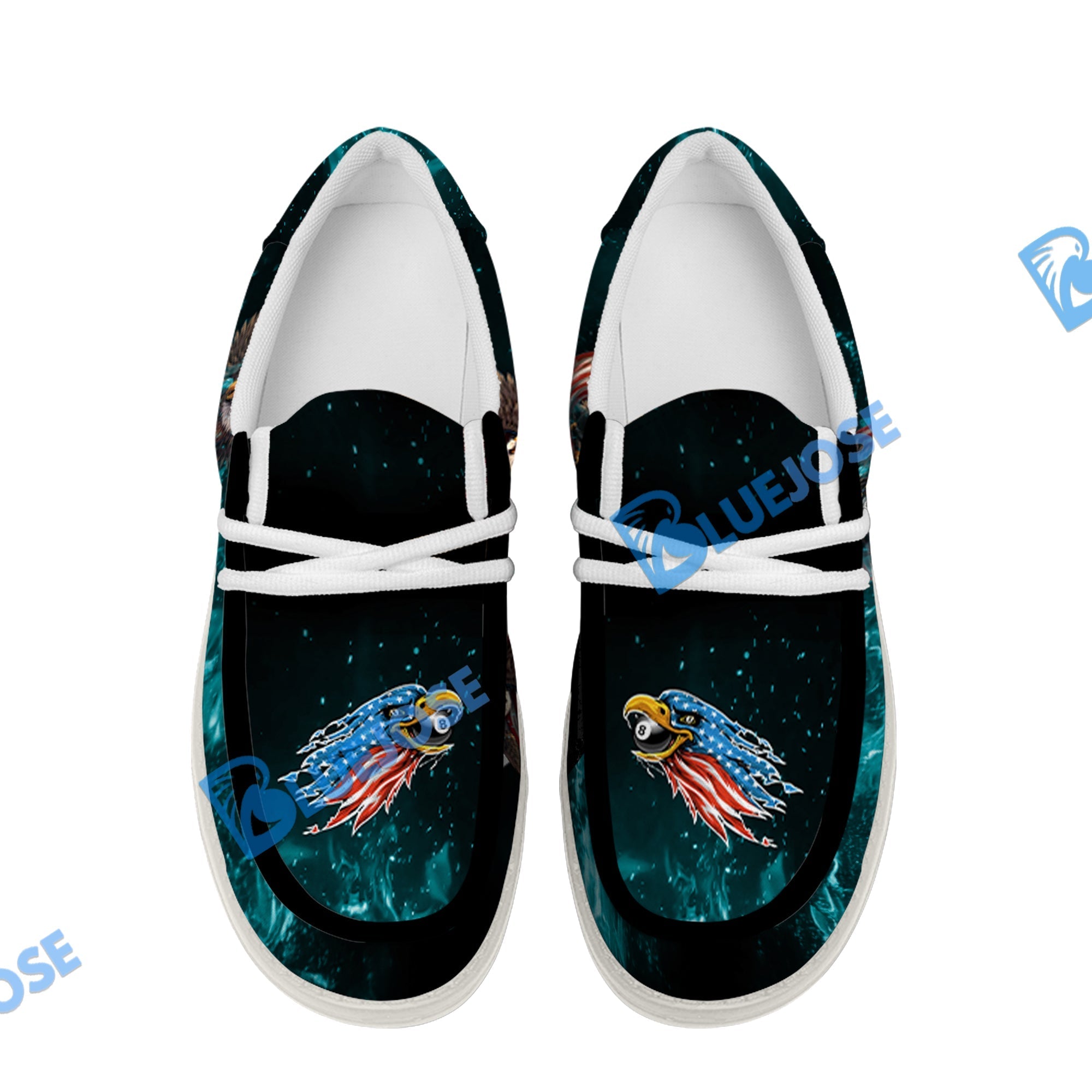 Billiards Ball 8 Eagle US Flag Lace Up Loafers 2026