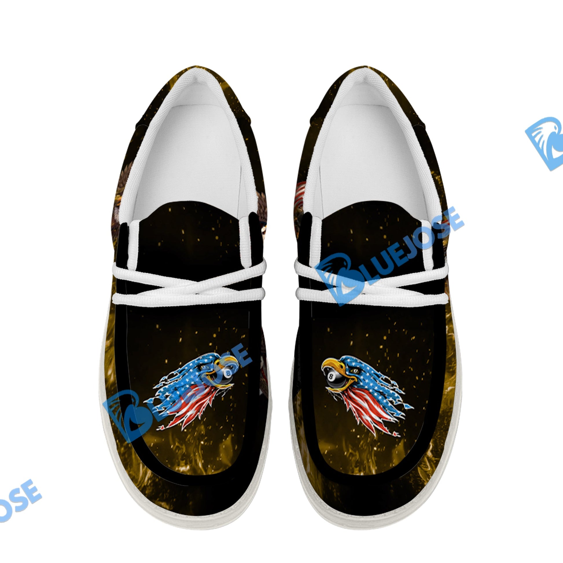 Billiards Ball 8 Eagle US Flag Lace Up Loafers 2026