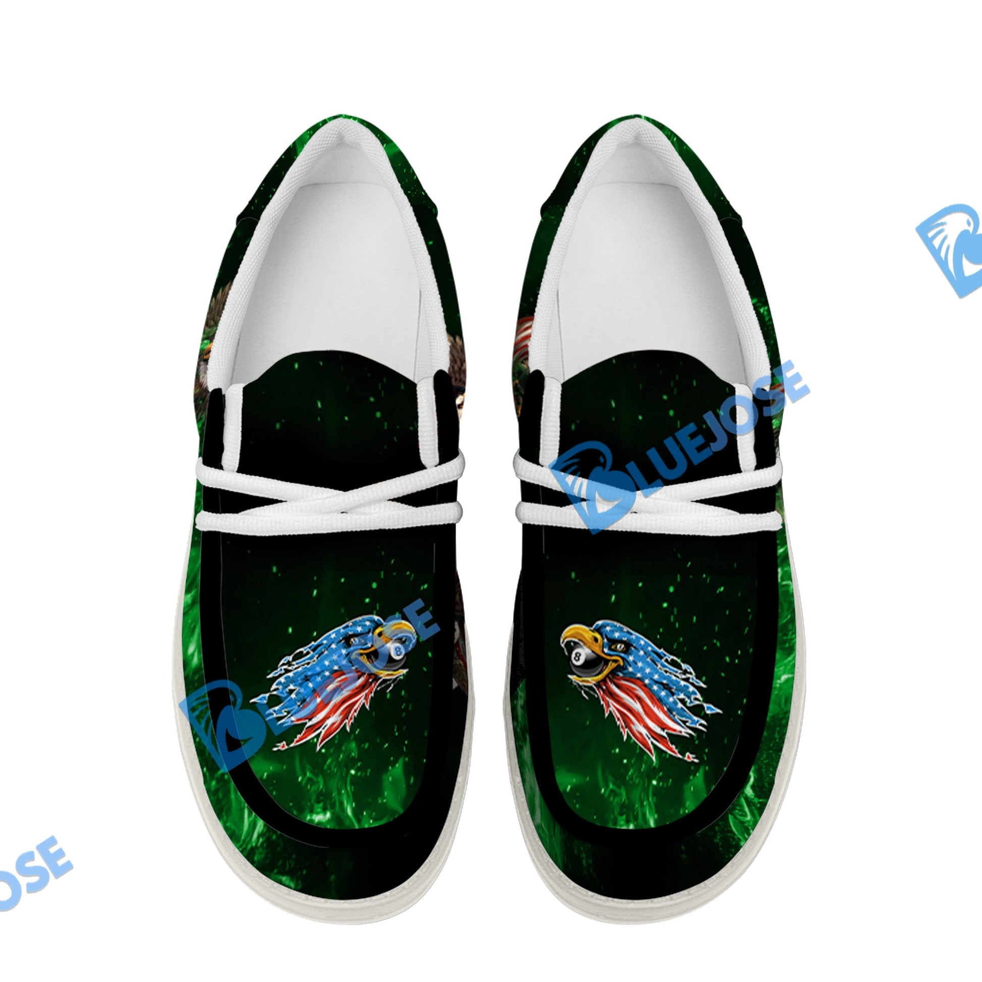 Billiards Ball 8 Eagle US Flag Lace Up Loafers 2026