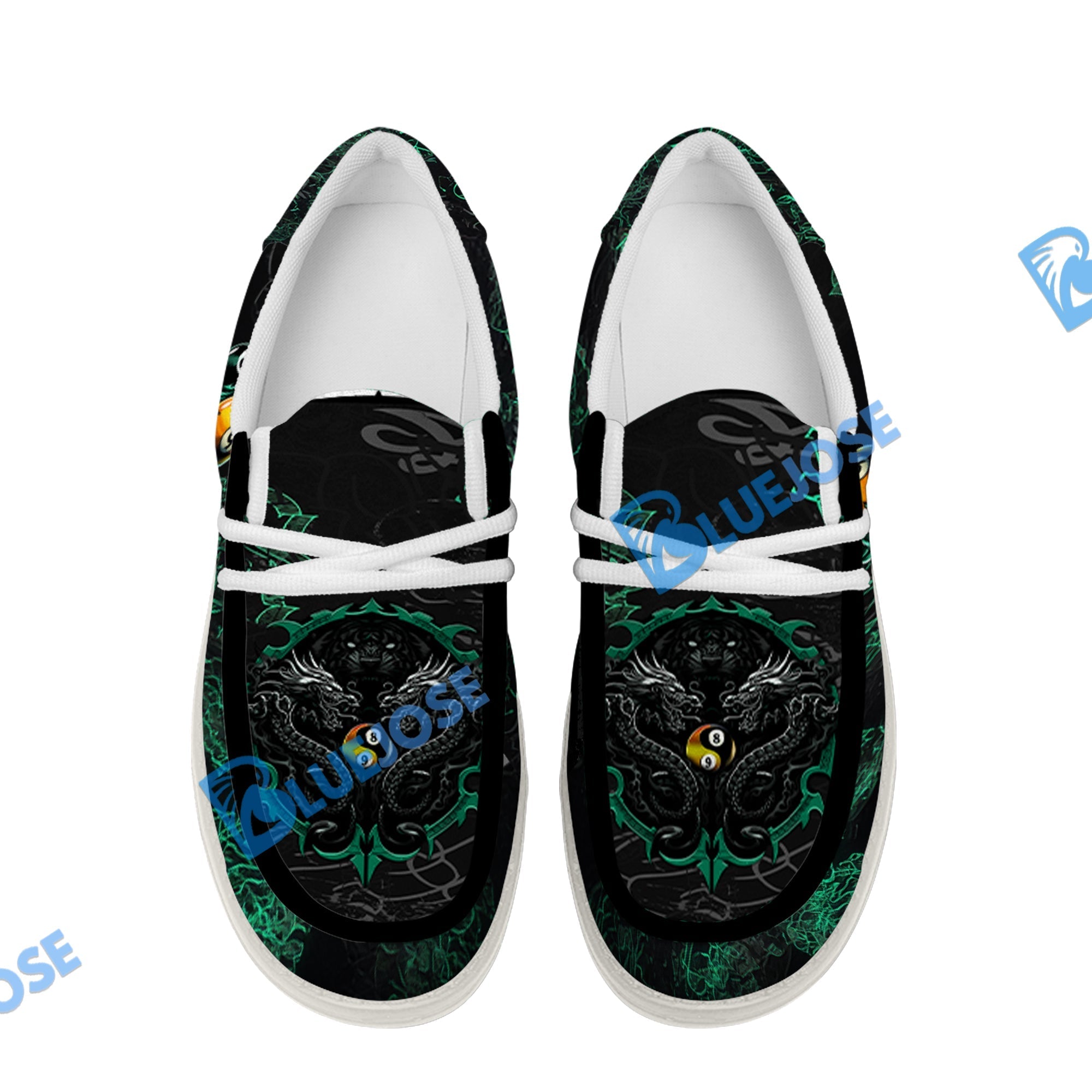 Billiards Ball 8 & 9 Yinyang Dragon Tiger Lace Up Loafers 2026