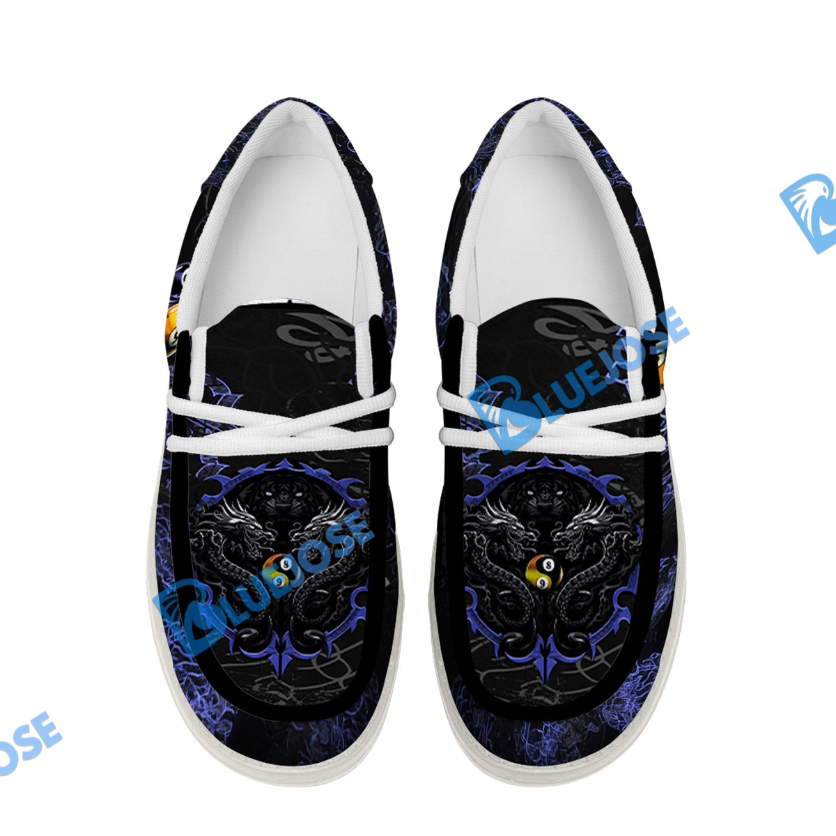 Billiards Ball 8 & 9 Yinyang Dragon Tiger Lace Up Loafers 2026