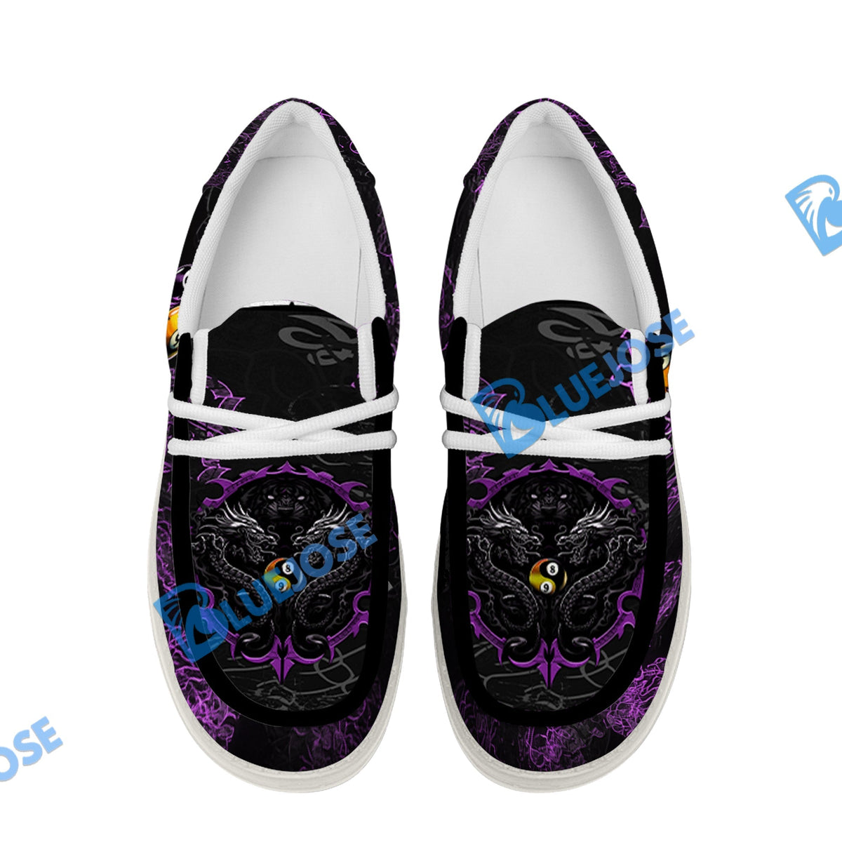 Billiards Ball 8 & 9 Yinyang Dragon Tiger Lace Up Loafers 2026