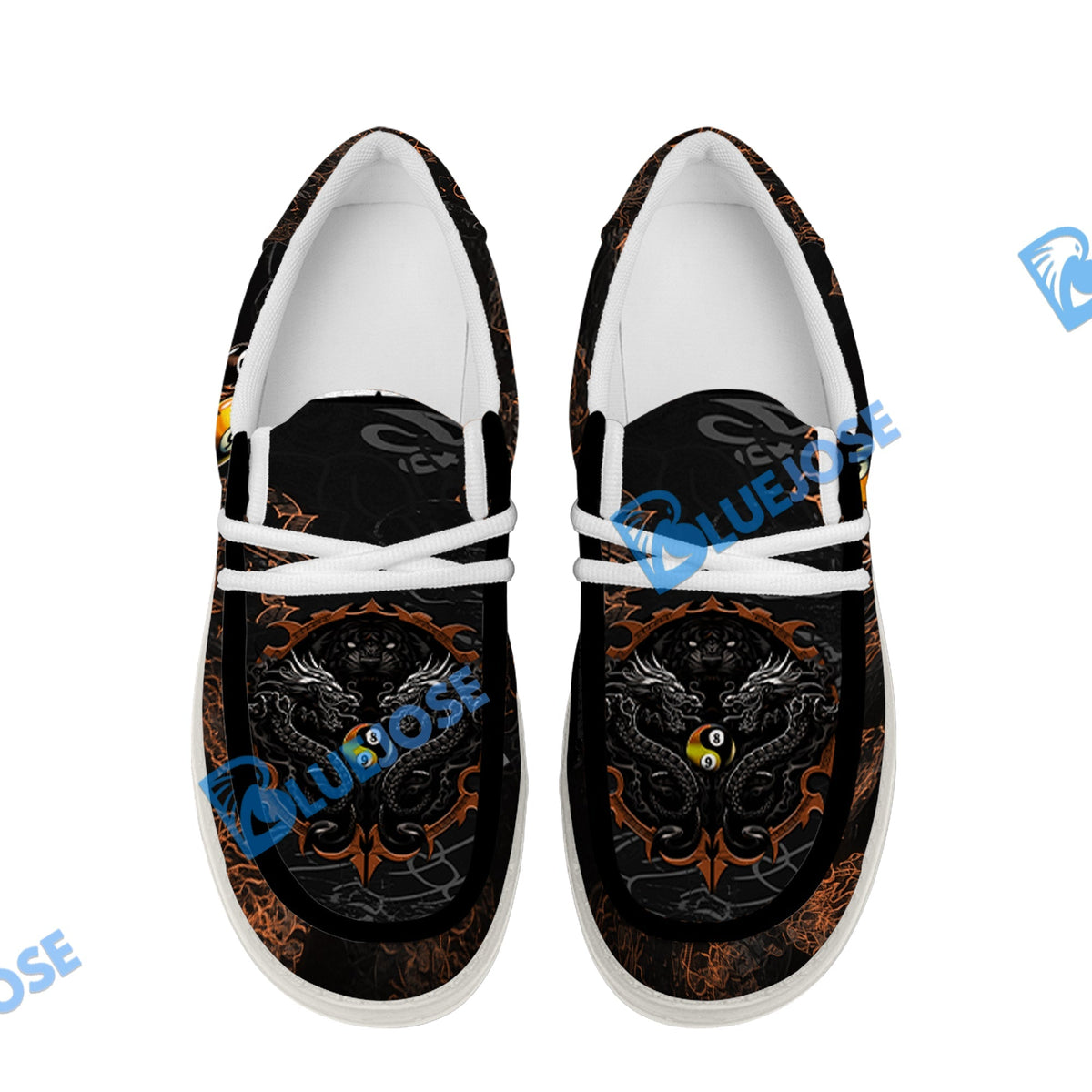 Billiards Ball 8 & 9 Yinyang Dragon Tiger Lace Up Loafers 2026