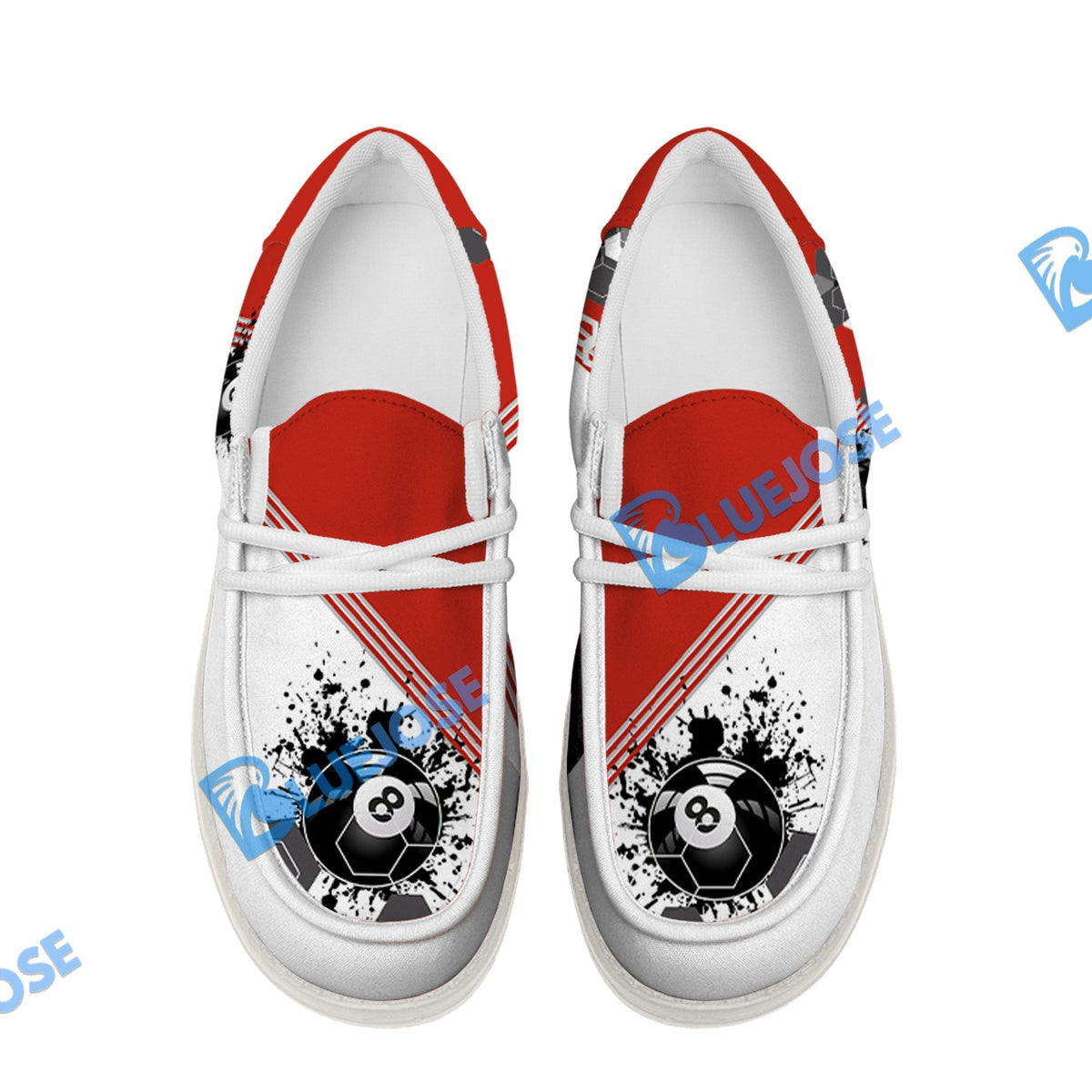 Billiards Ball 8 Black Stains Lace Up Loafers 2026