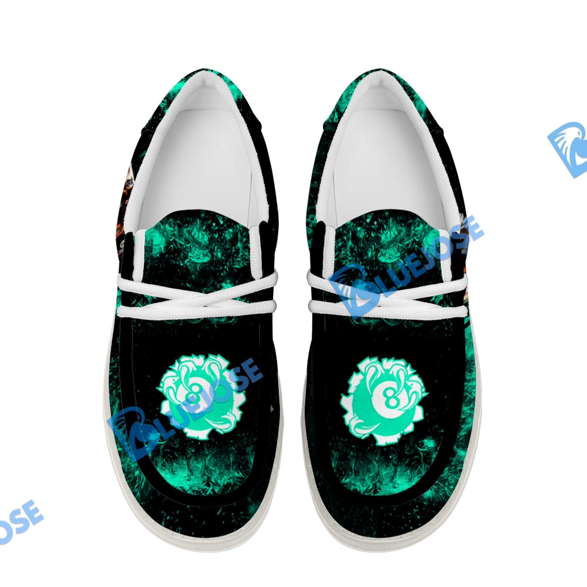 Billiard 8 Ball Eagle Fire Flame Lace Up Loafers 2026