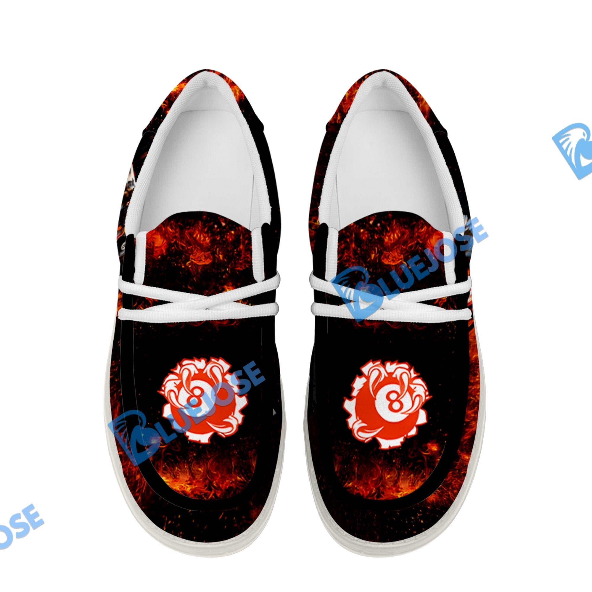 Billiard 8 Ball Eagle Fire Flame Lace Up Loafers 2026