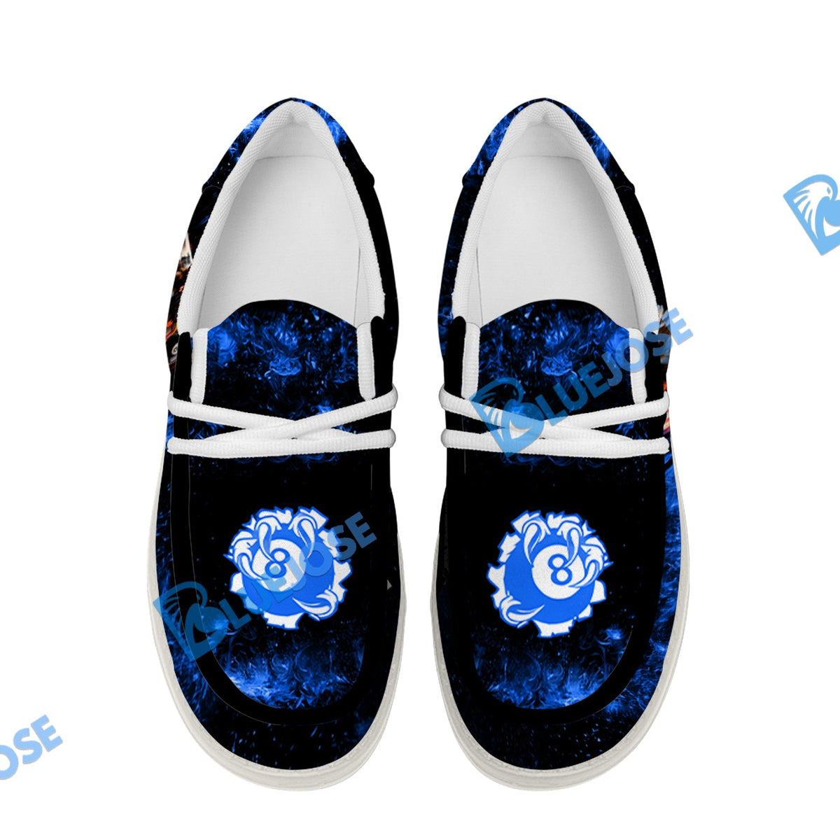 Billiard 8 Ball Eagle Fire Flame Lace Up Loafers 2026