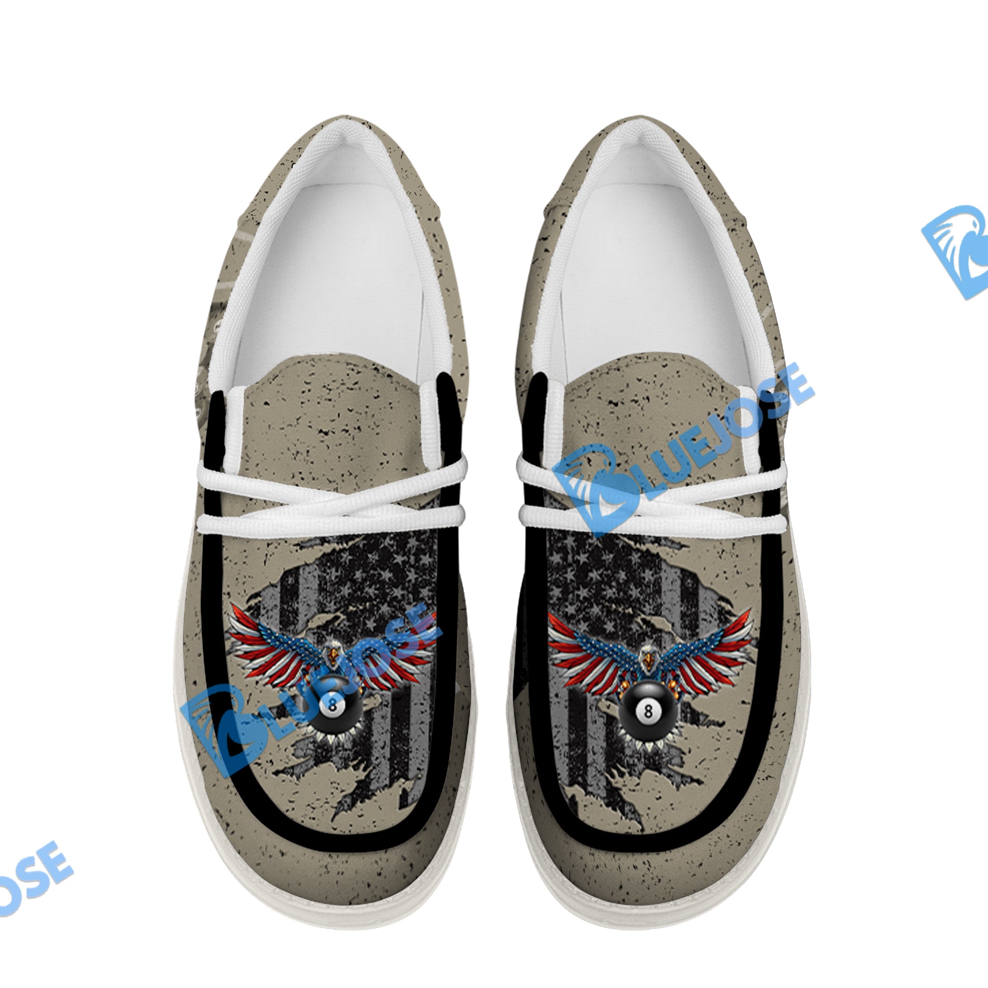Eagle Retro American Flag Billiard Lace Up Loafers 2026