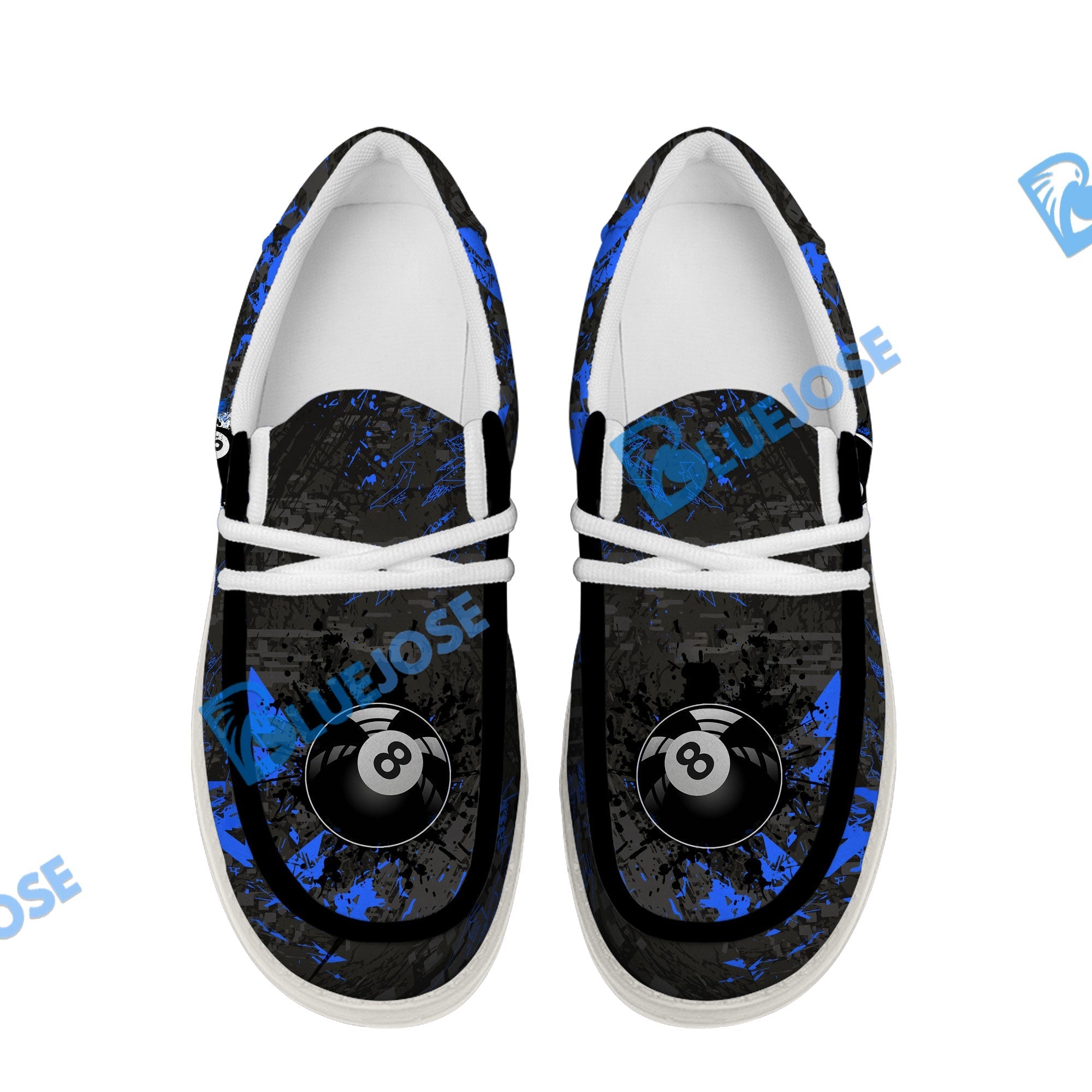 Billiards 8 Ball Black Stains Grunge Lace Up Loafers 2026