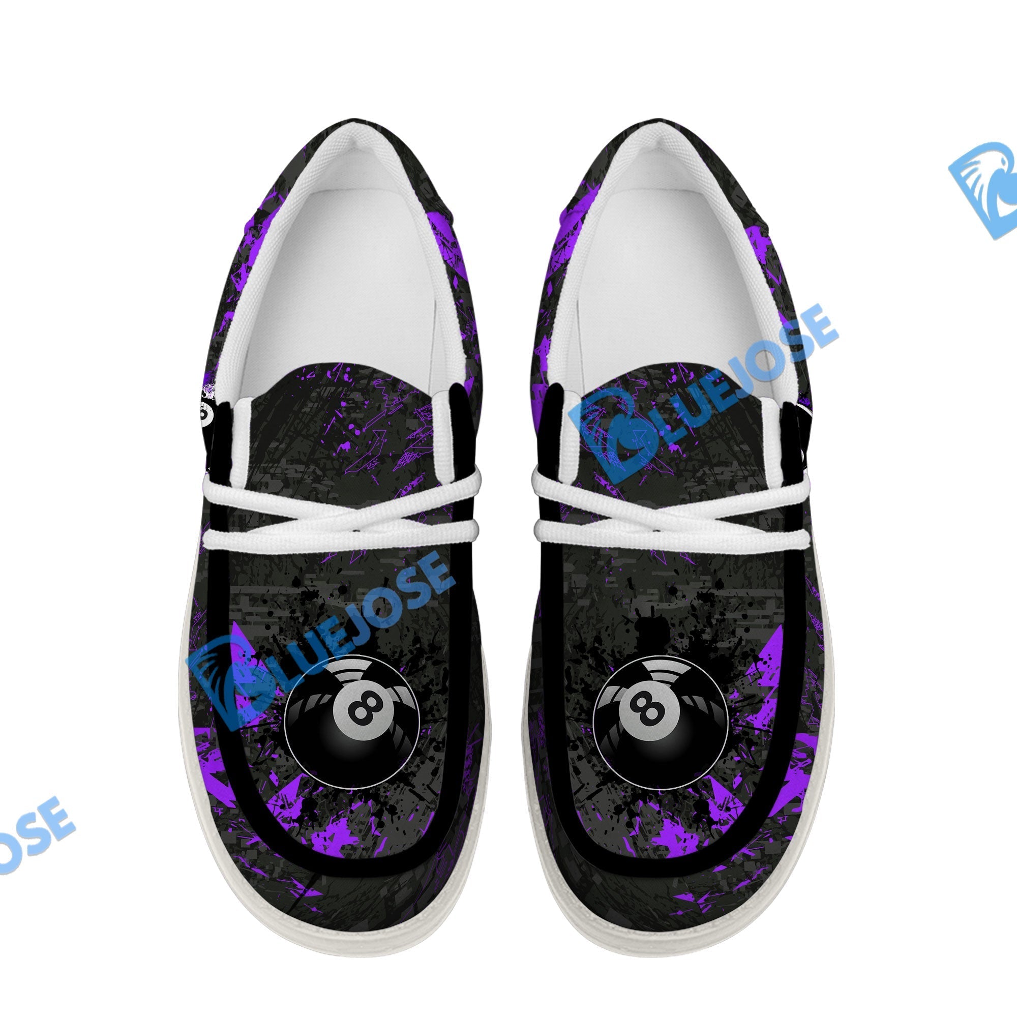 Billiards 8 Ball Black Stains Grunge Lace Up Loafers 2026