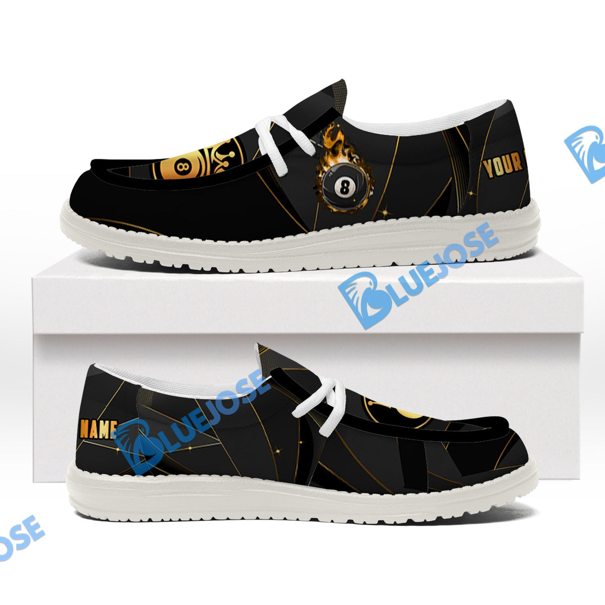 Billiards 8 Ball Flame Luxury Lace Up Loafers 2026