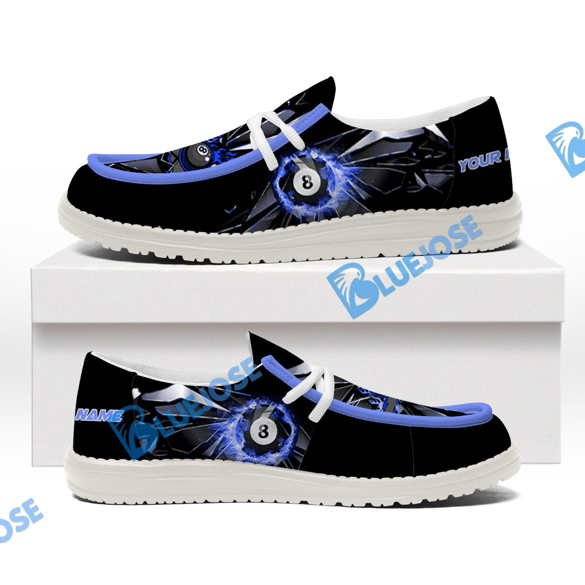 Billiards Ball 8 Fire Broken Glass Lace Up Loafers 2026