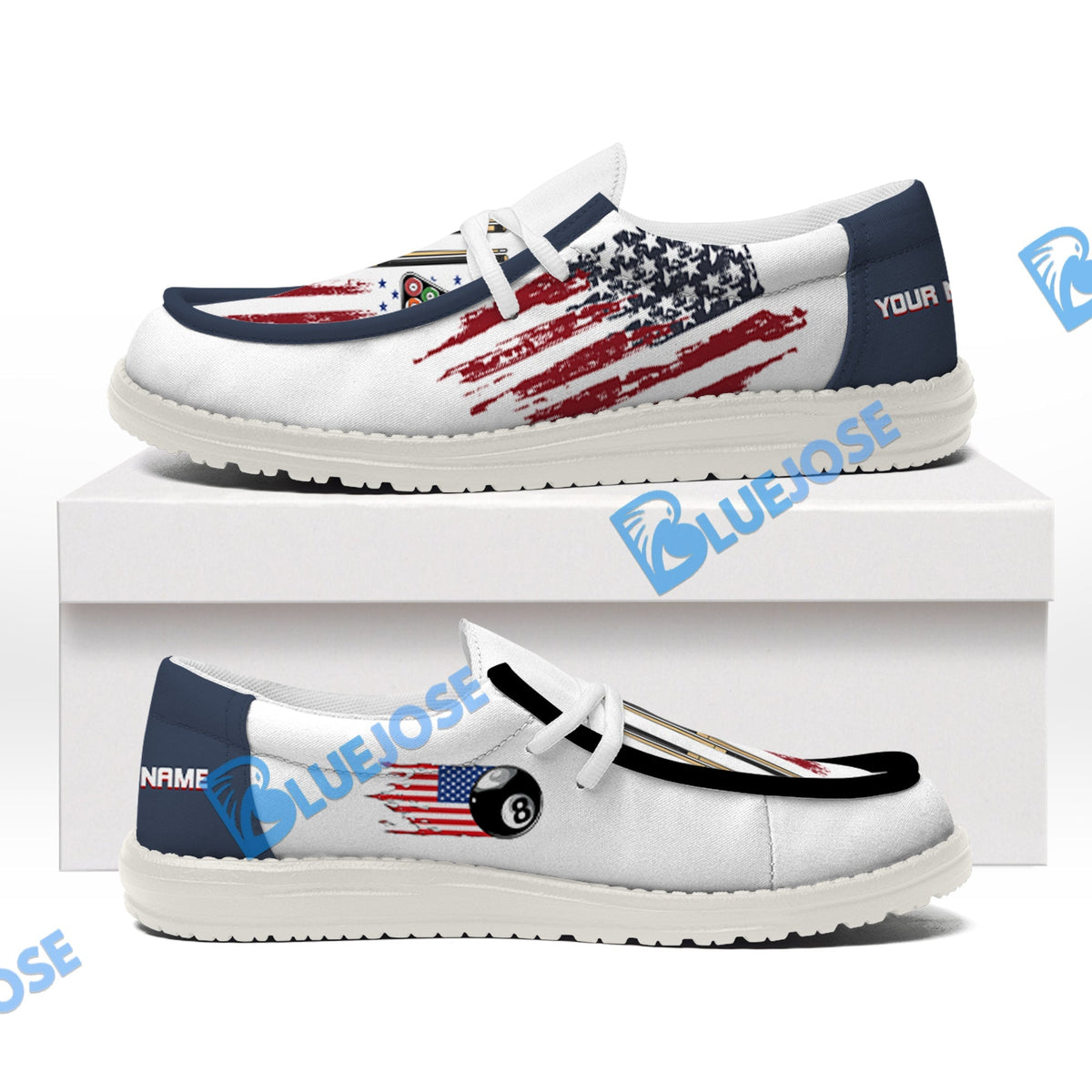 Billiards Ball 8 US Flag Champion Lace Up Loafers 2026