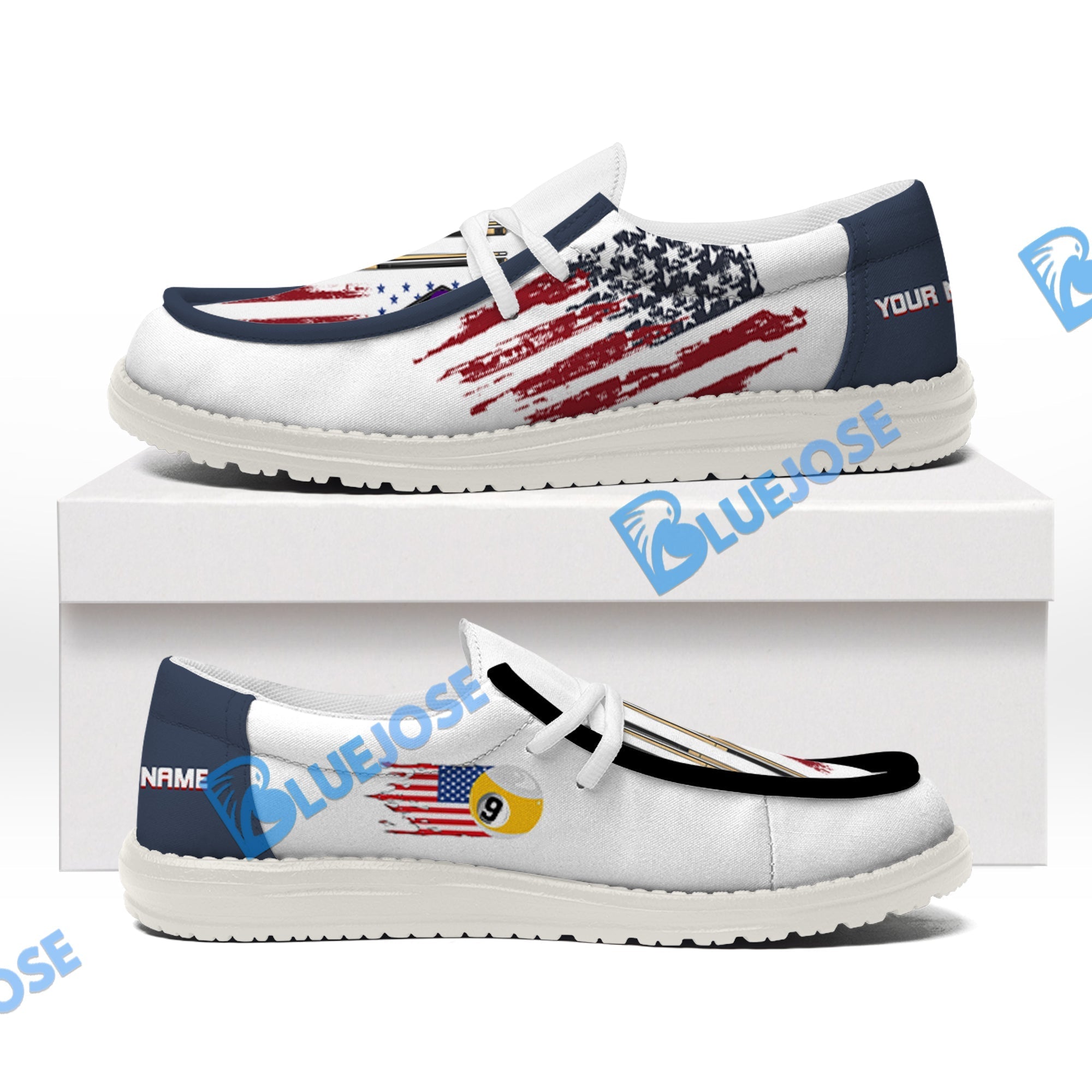 Billiards Ball 9 US Flag Champion Lace Up Loafers 2026